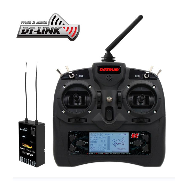 Detrum GAVIN-8C 8CH 2.4Ghz Transmitter with iStone SR86A Stabilizer Receiver - DTM-T010