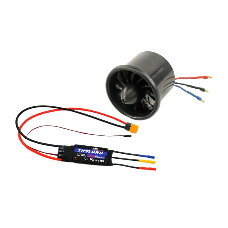 Dynam 70mm 12-Blade 4S EDF Power System w/ TC-2827-2600KV Outrunner Brushless Motor & 80A ESC XT60