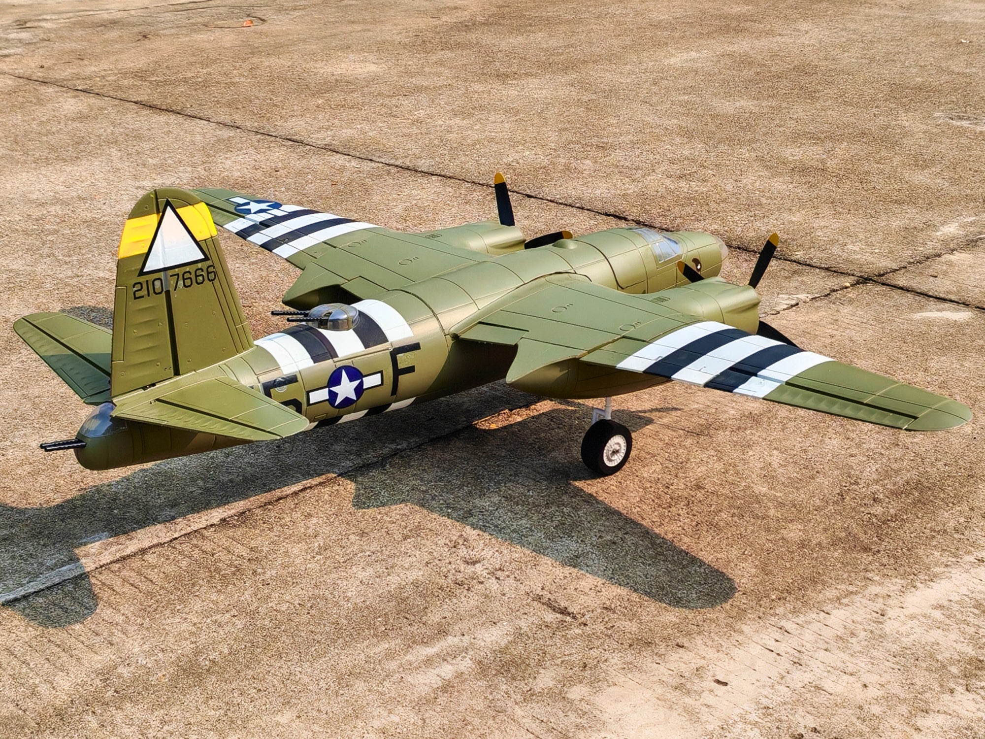 Dynam B 26 Marauder Green 4S RC Remote Controlled Twin Engine Warbird Aiplane 1500mm Wingspan Flaps PNP BNF SPNP RTF DY8972GN