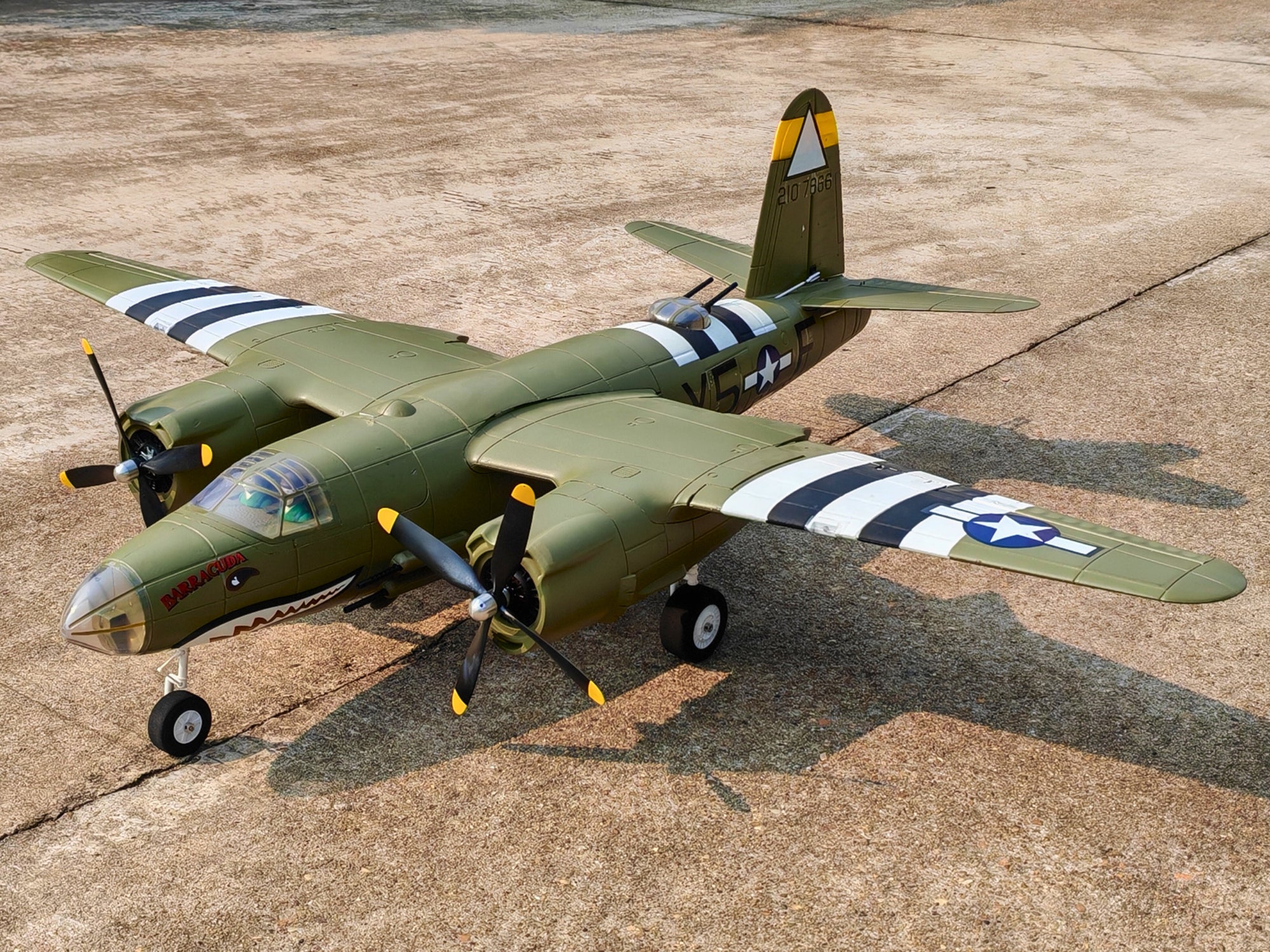 Dynam B 26 Marauder Green 4S RC Remote Controlled Twin Engine Warbird Aiplane 1500mm Wingspan Flaps PNP BNF SPNP RTF DY8972GN