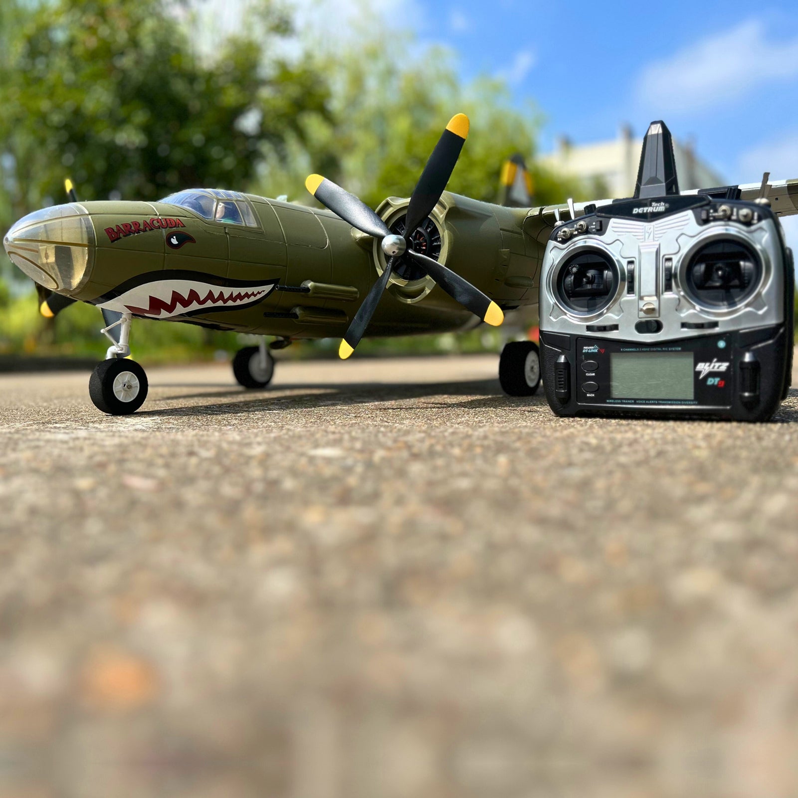 Dynam-B-26-Marauder-Green-4S-Twin-Engine-RC-Warbird-Plane-1.5m-SRTF-DY8972GN