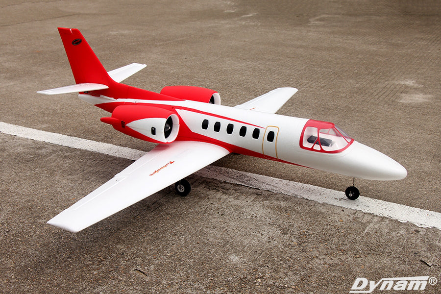 Dynam Cessna 550 Turbo Jet V2 Red Twin 64mm EDF Jet RC Plane PNP/BNF/RTF - DY8937RD