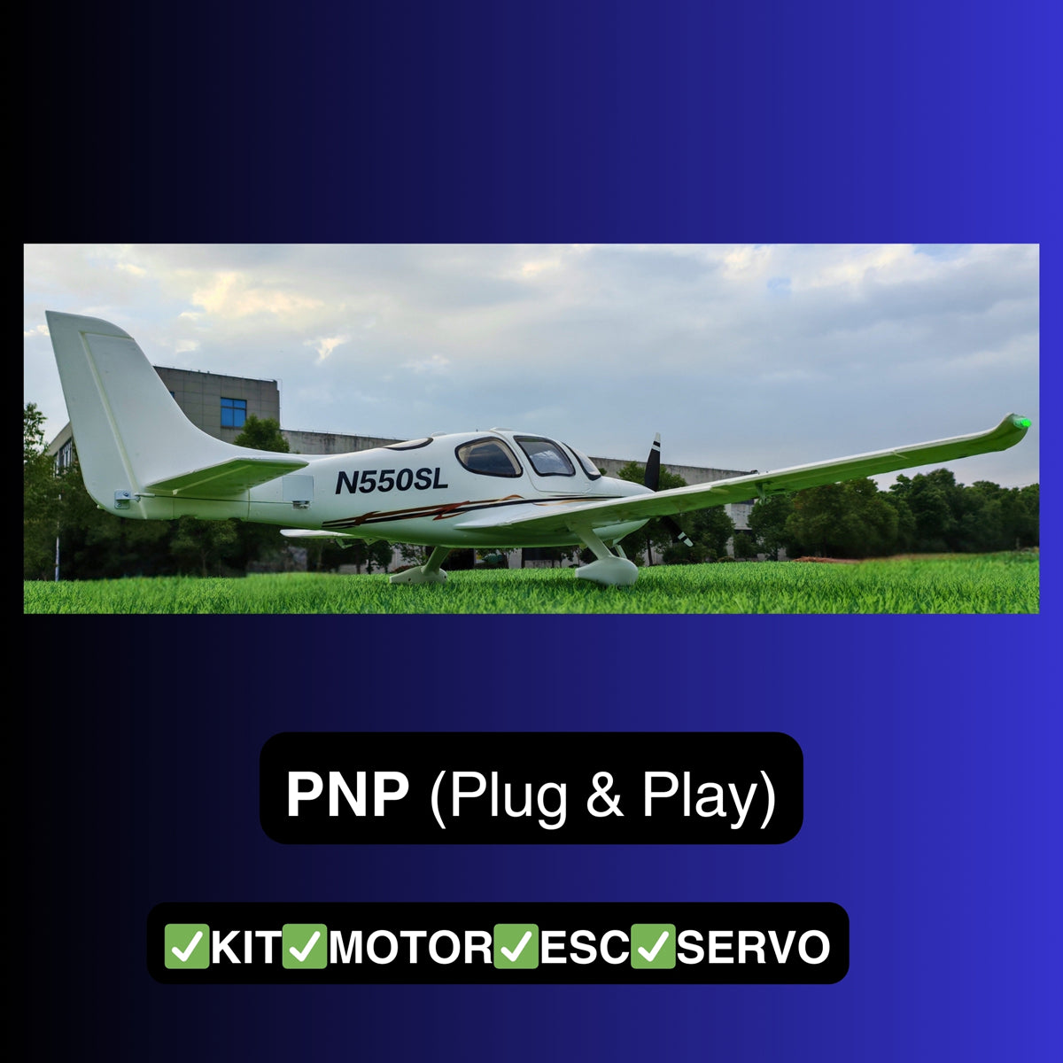 Dynam Cirrus SR22 V3 Trainer 3S 4S White RC Scale Aircraft 1400mm Wingspan Flaps PNP