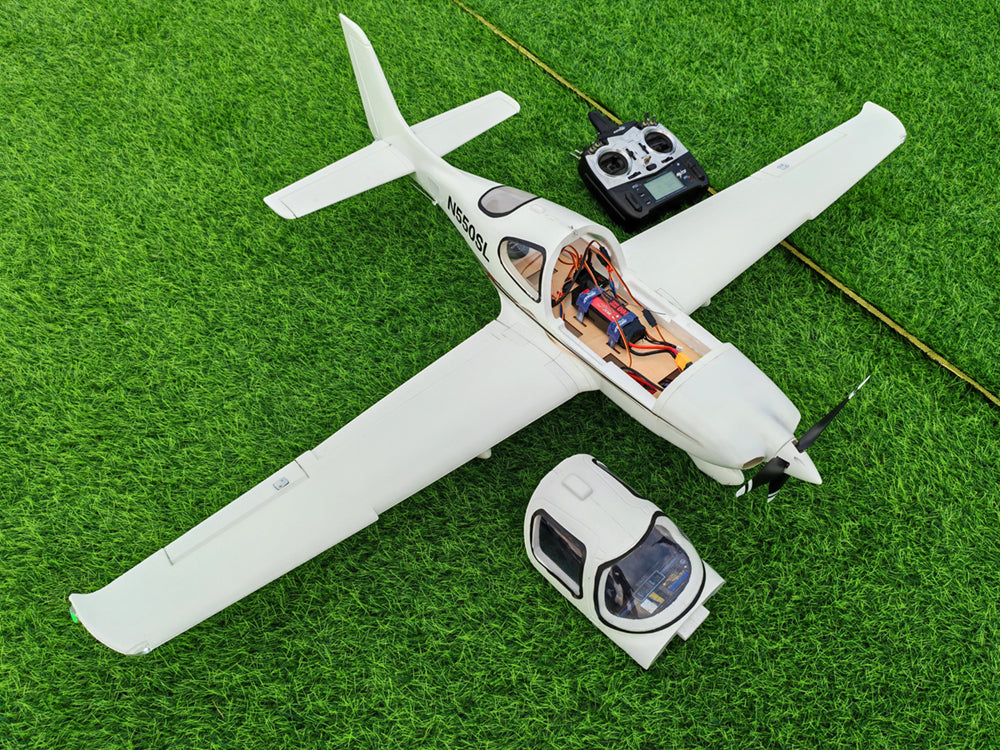 Dynam Cirrus SR22 V3 Trainer 4S White RC Scale Plane 1400mm PNP BNF RTF DY8935WT