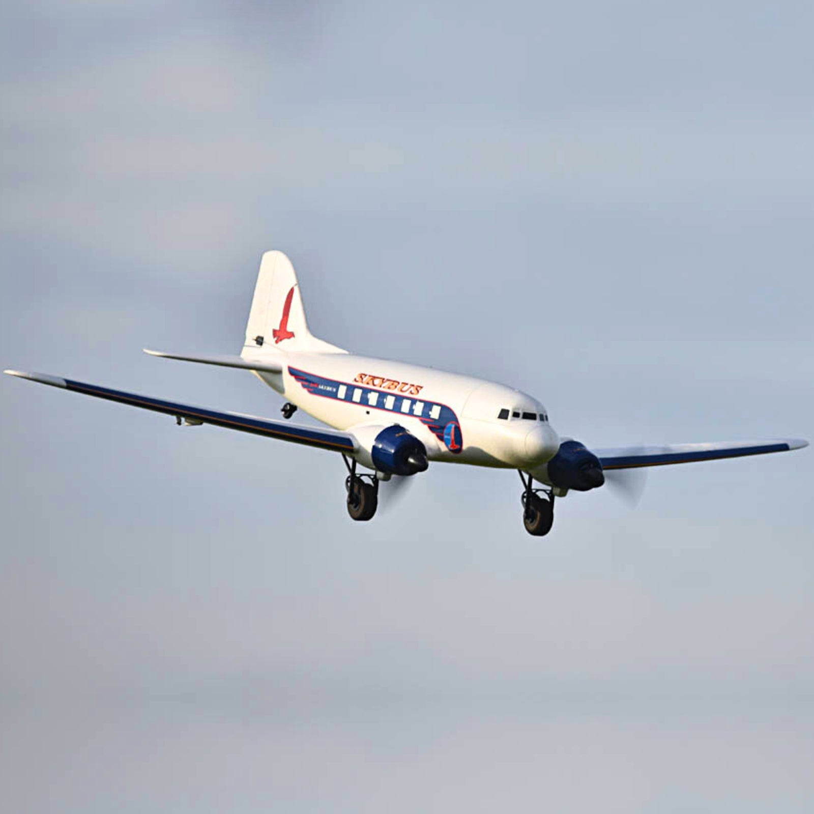 Dynam-DC-3-Skybus-White-RC-Radio-Controlled-Warbird-Airplane-1500mm-Wingspan-PNP-SPNP-BNF-RTF-6C-DY8931WT