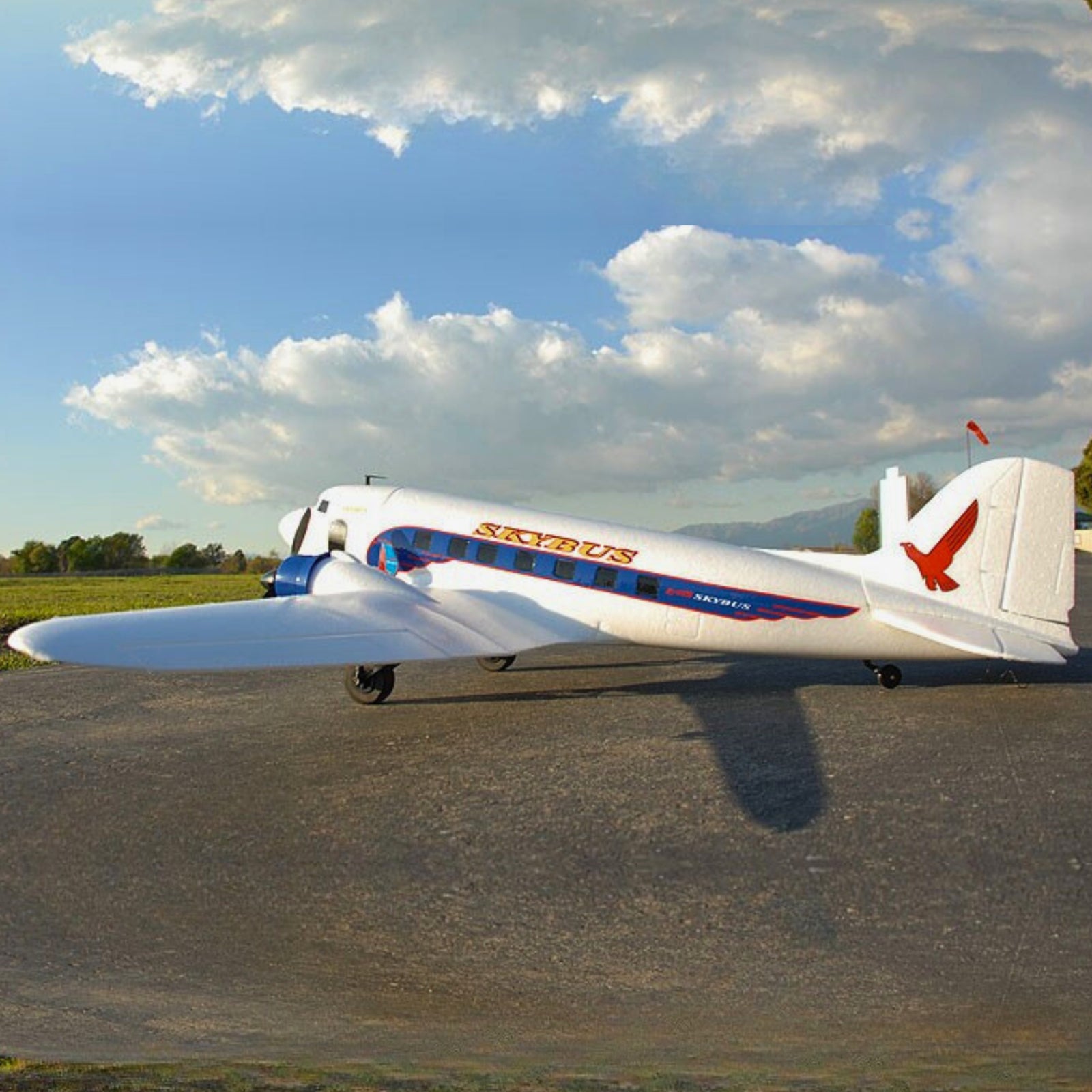 Dynam-DC-3-Skybus-White-RC-Radio-Controlled-Warbird-Airplane-1500mm-Wingspan-PNP-SPNP-BNF-RTF-6C-DY8931WT