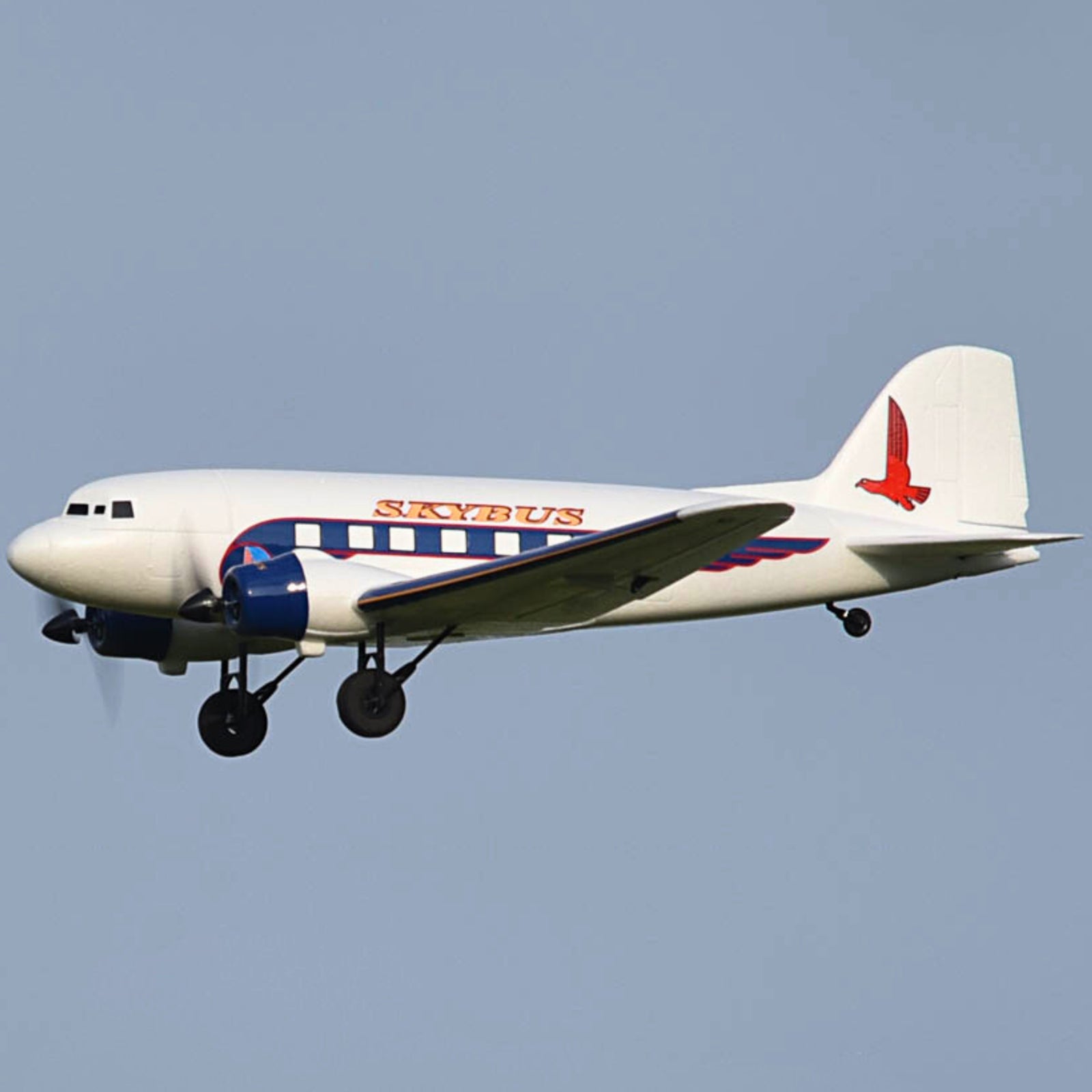 Dynam-DC-3-Skybus-White-RC-Radio-Controlled-Warbird-Airplane-1500mm-Wingspan-PNP-SPNP-BNF-RTF-6C-DY8931WT