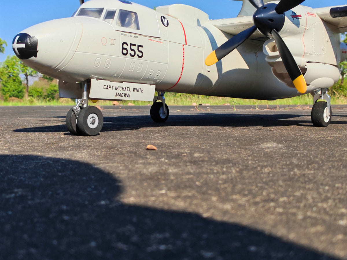 🌟🎉 New Release! Dynam E-2C Hawkeye AEW 1500mm Twin-Engine 360° Rotating Radar RC Scale Airplane
