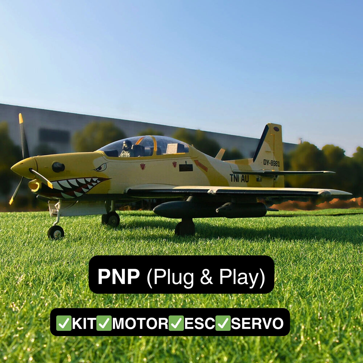 Dynam EMB 312 Tucano 4S RC Scale Plane 1.3m Flaps PNP