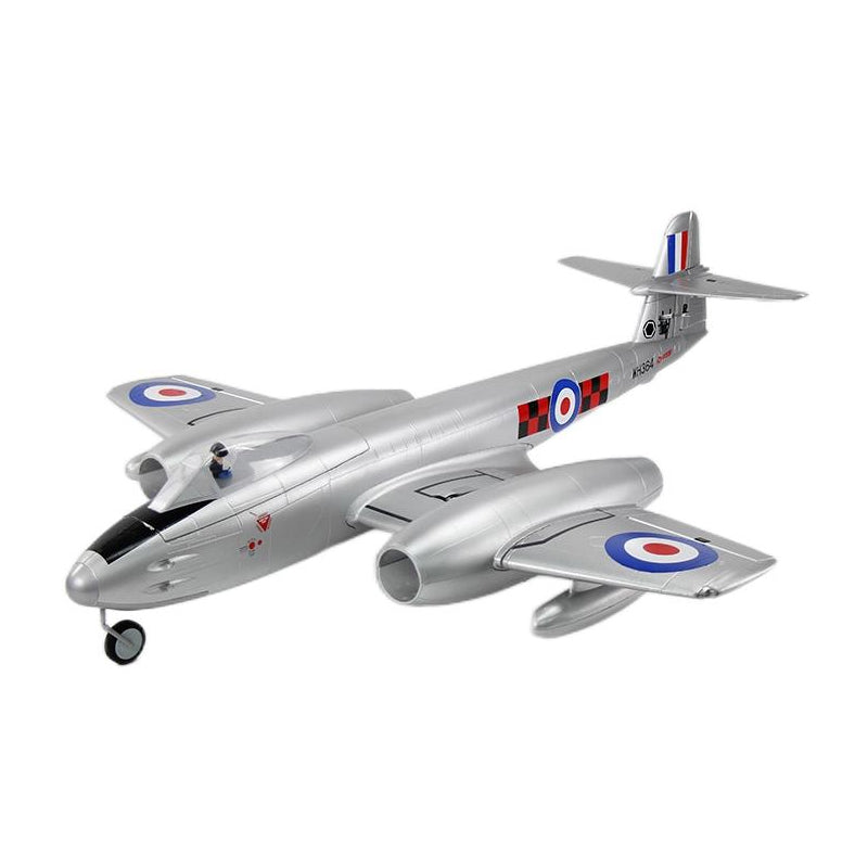 Dynam Gloster Meteor F8 V2 Silver 6S Twin 70mm EDF RC Jet PNP/BNF/RTF - DY8974SV