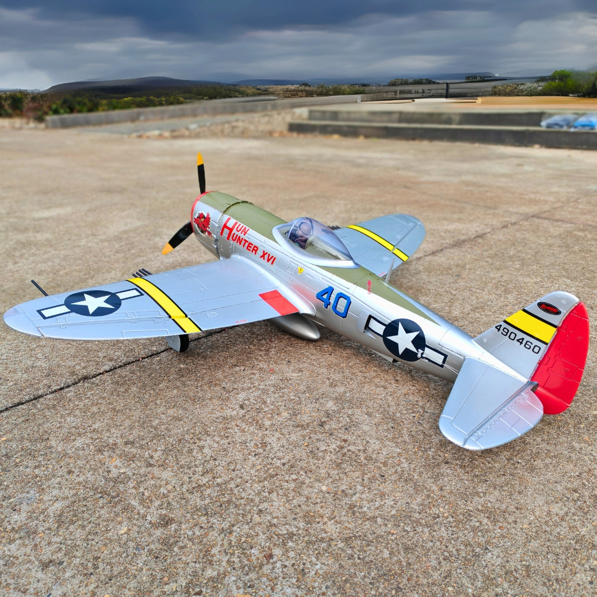 Dynam P 47D Thunderbolt V2 4S RC Radio Control Warbird Airplane 1220mm w Flaps PNP BNF RTF DY8956