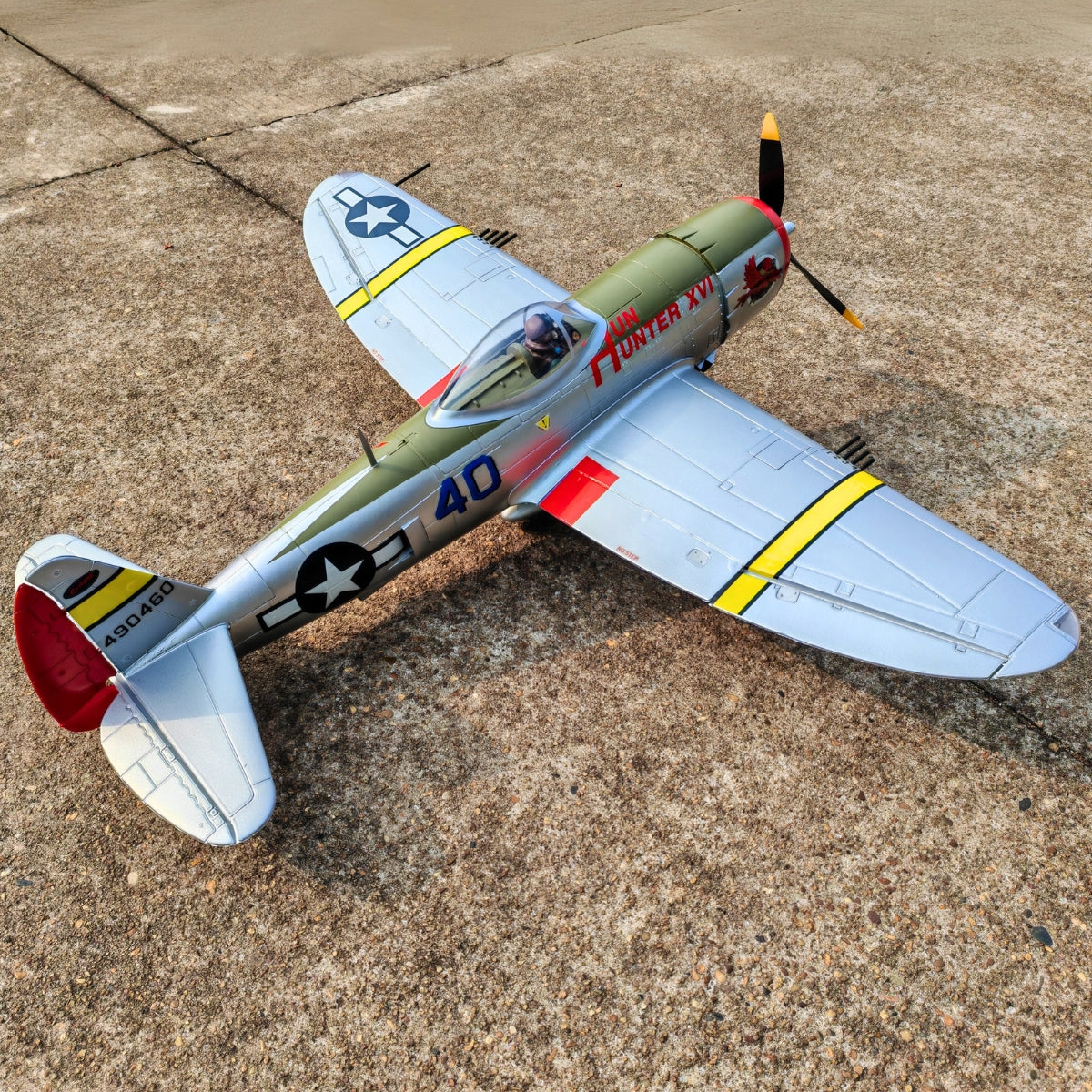 Dynam P 47D Thunderbolt V2 4S RC Radio Control Warbird Airplane 1220mm w Flaps PNP BNF RTF DY8956