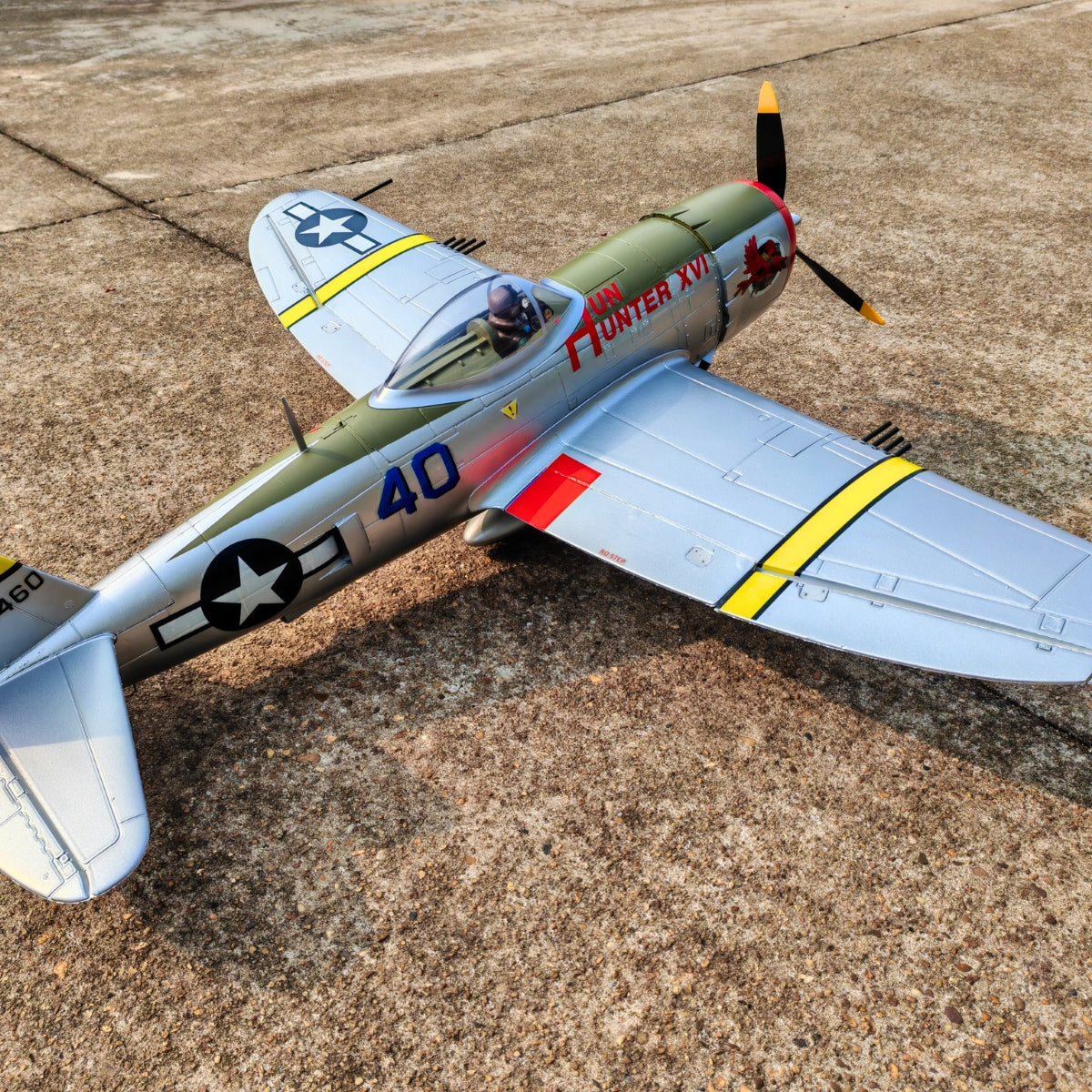 Dynam P 47D Thunderbolt V2 4S RC Radio Control Warbird Airplane 1220mm w Flaps PNP BNF RTF DY8956