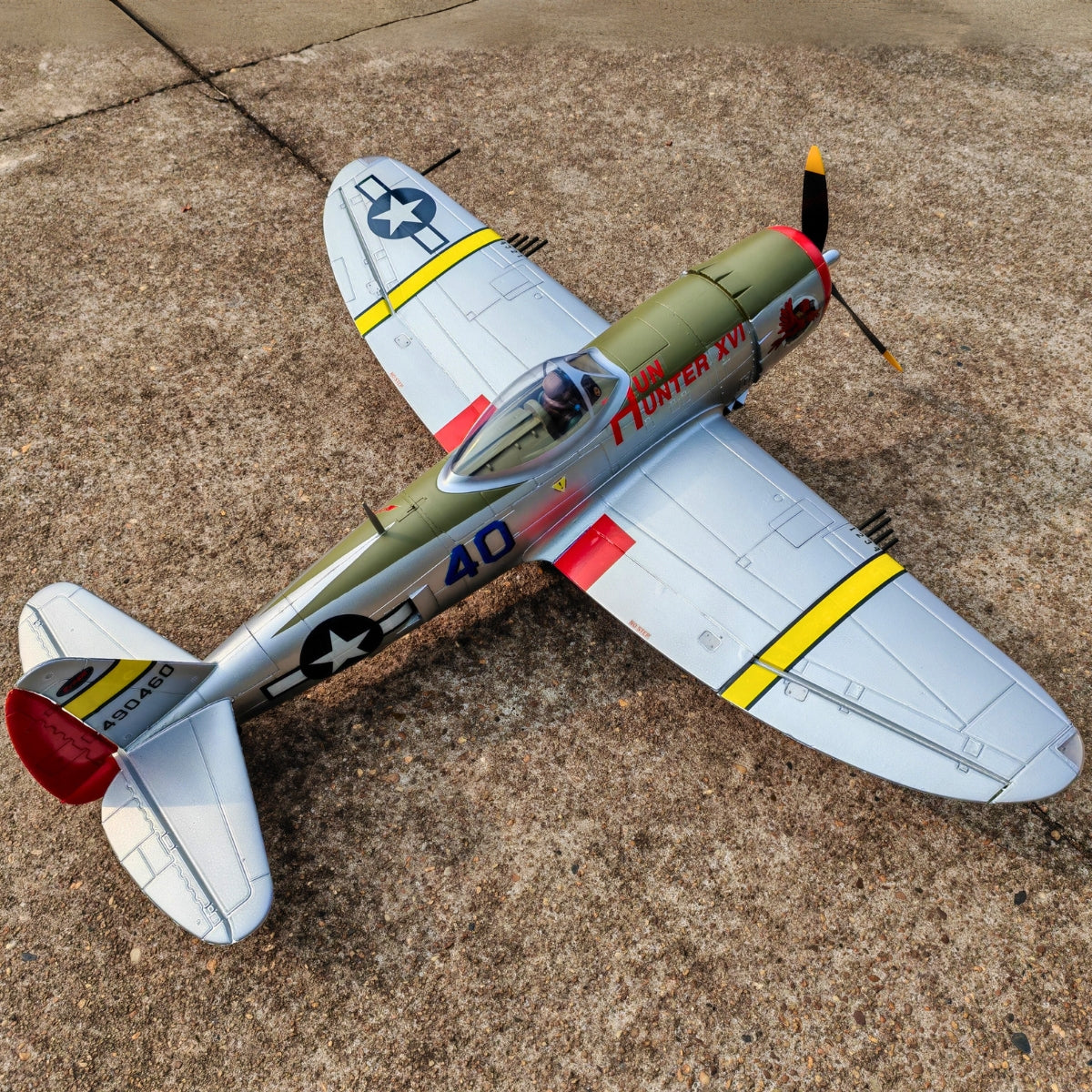 Dynam P 47D Thunderbolt V2 4S RC Radio Control Warbird Airplane 1220mm w Flaps PNP BNF RTF DY8956