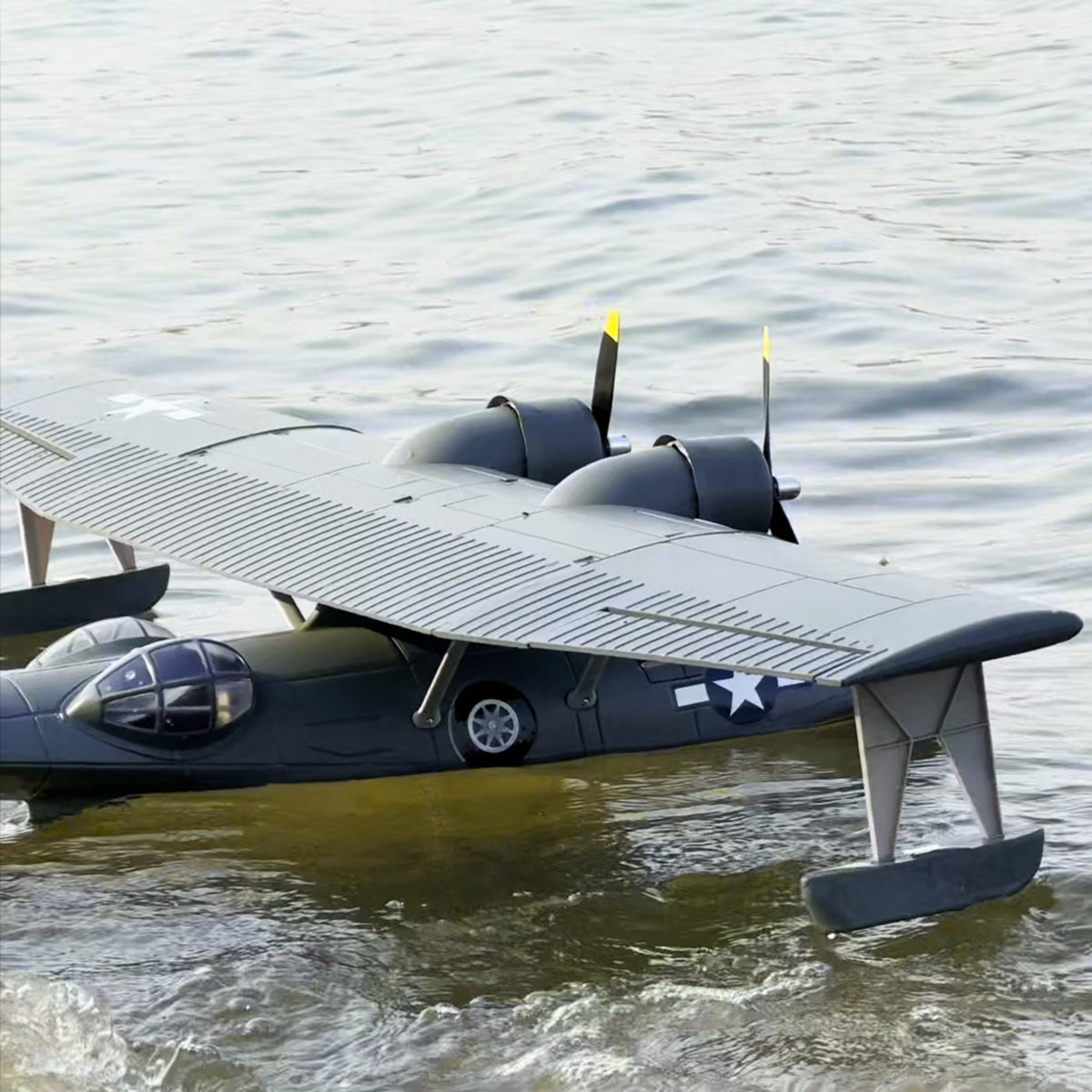 Dynam-PBY-Catalina-V2-Grey-Twin-Engine-Radio-Controlled-Pontoon-Plane-1500mm-Wingspan-PNP-PNP_iStone-BNF-SRTF-DY8943GY