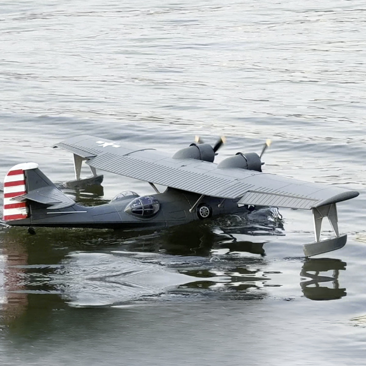 Dynam-PBY-Catalina-V2-Grey-Twin-Engine-Radio-Controlled-Pontoon-Plane-1500mm-Wingspan-PNP-PNP_iStone-BNF-SRTF-DY8943GY