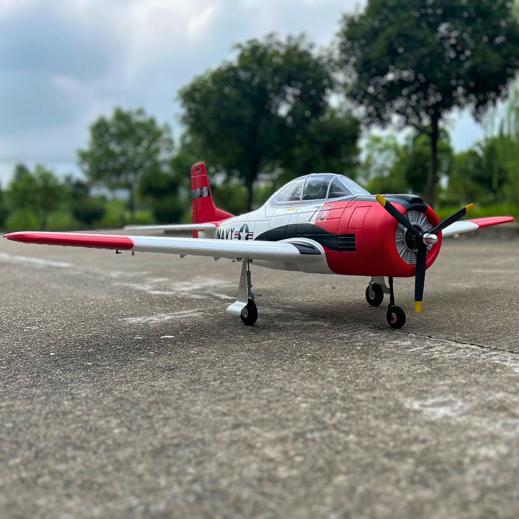 Dynam T28 Trojan V2 Red 4S RC Remote Control Warbird Airplane 1300mm Wingspan w/ Flaps DY8940RD