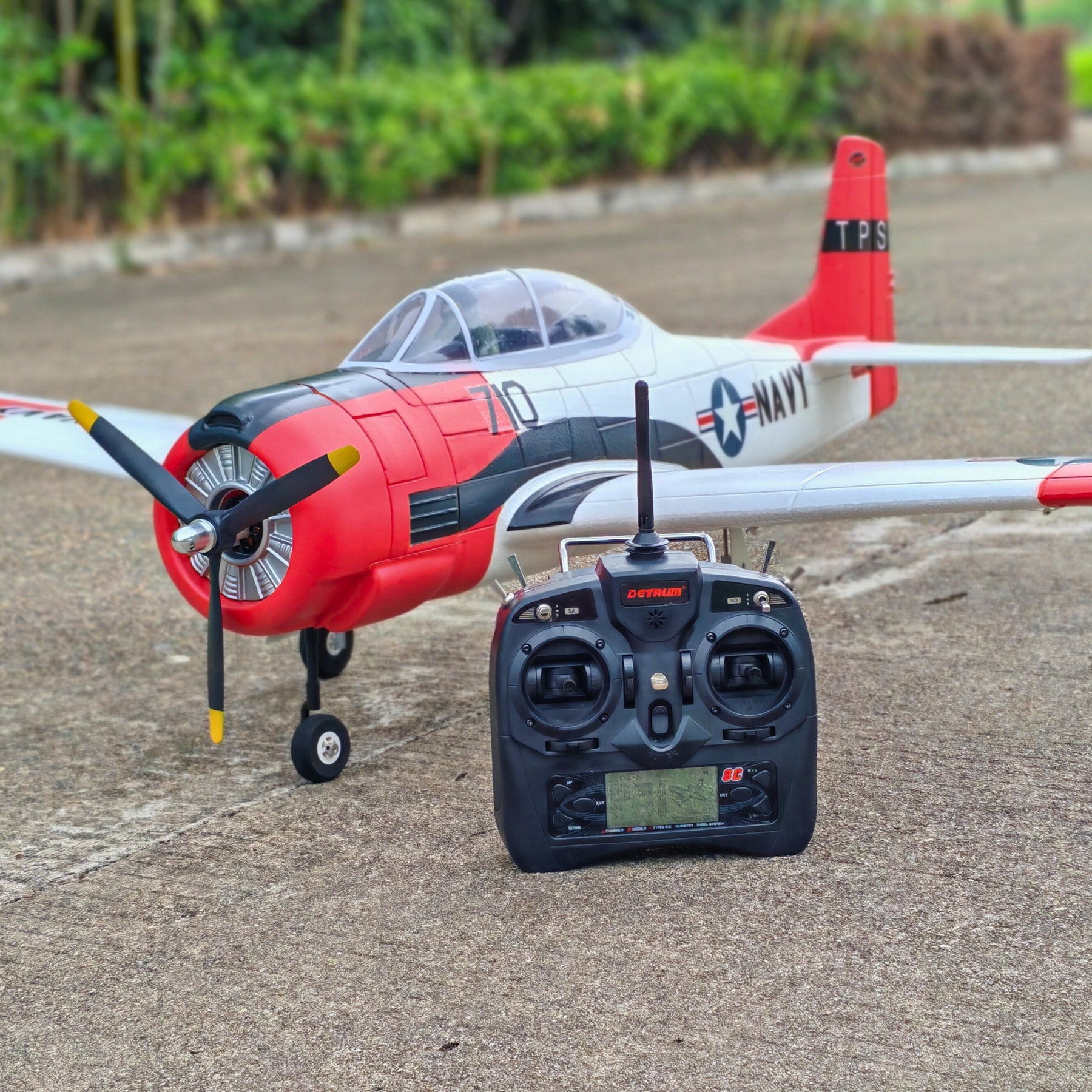 Dynam T28 Trojan V2 Red 4S RC Remote Control Warbird Airplane 1300mm Wingspan w/ Flaps DY8940RD