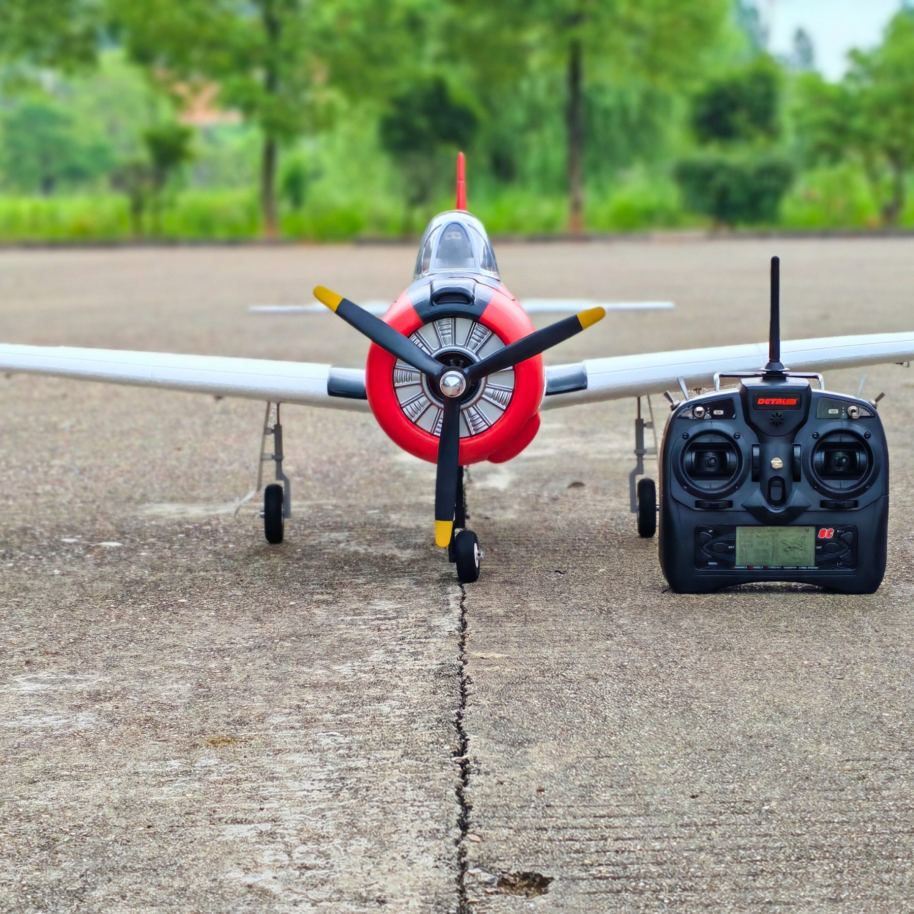 Dynam T28 Trojan V2 Red 4S RC Remote Control Warbird Airplane 1300mm Wingspan w/ Flaps DY8940RD