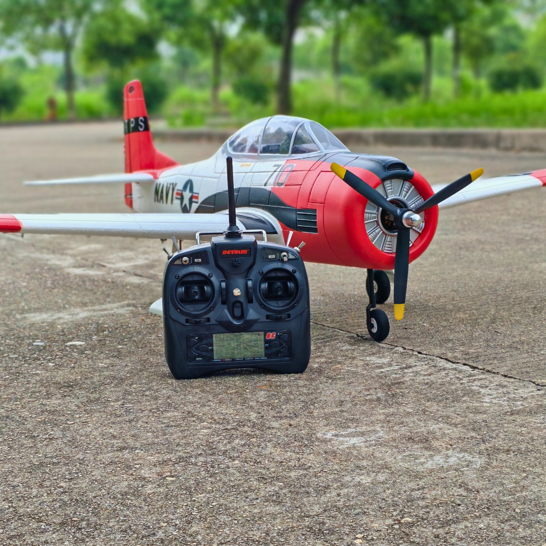 Dynam T28 Trojan V2 Red 4S RC Remote Control Warbird Airplane 1300mm Wingspan w/ Flaps DY8940RD