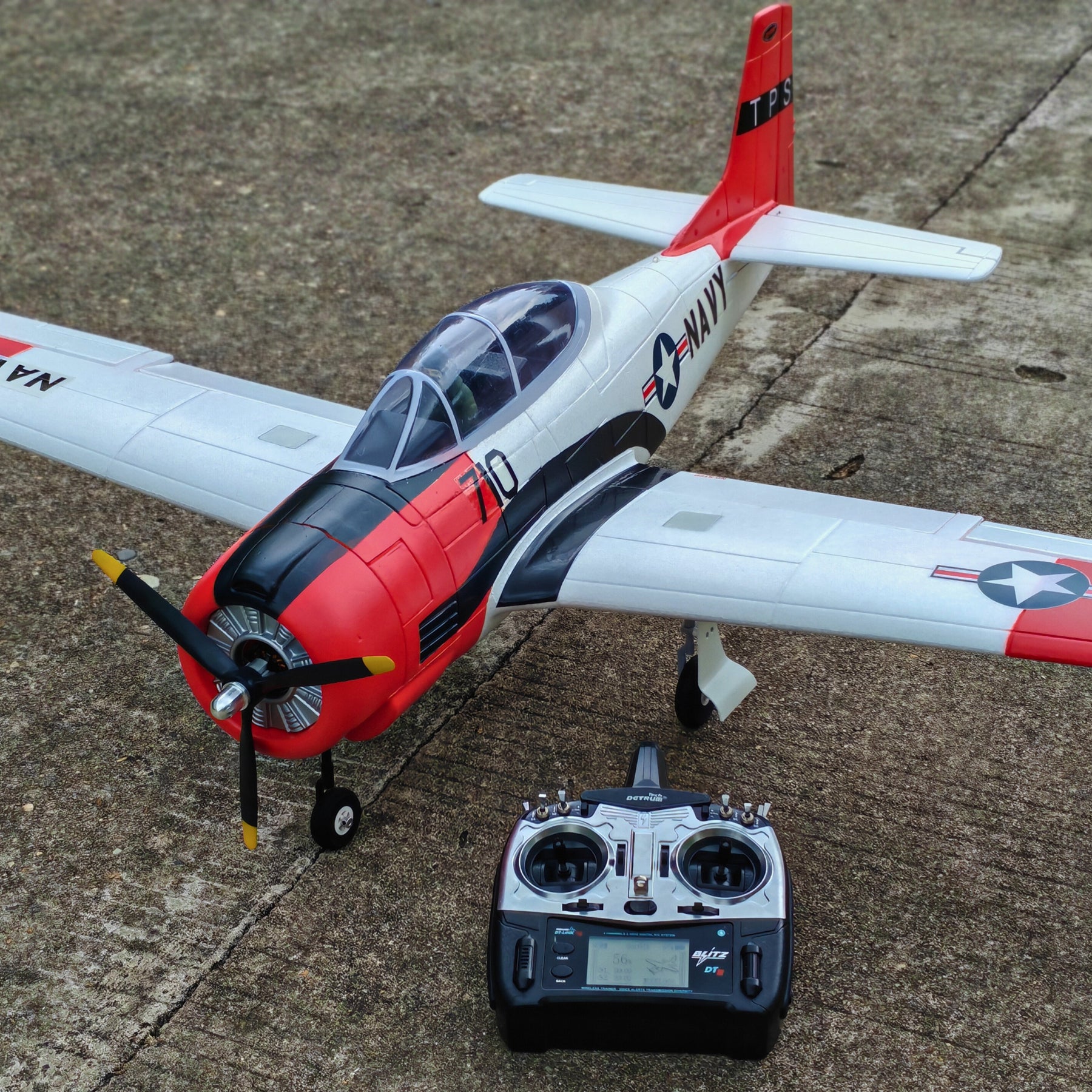 Dynam T28 Trojan V2 Red 4S RC Remote Control Warbird Airplane 1300mm Wingspan w/ Flaps DY8940RD