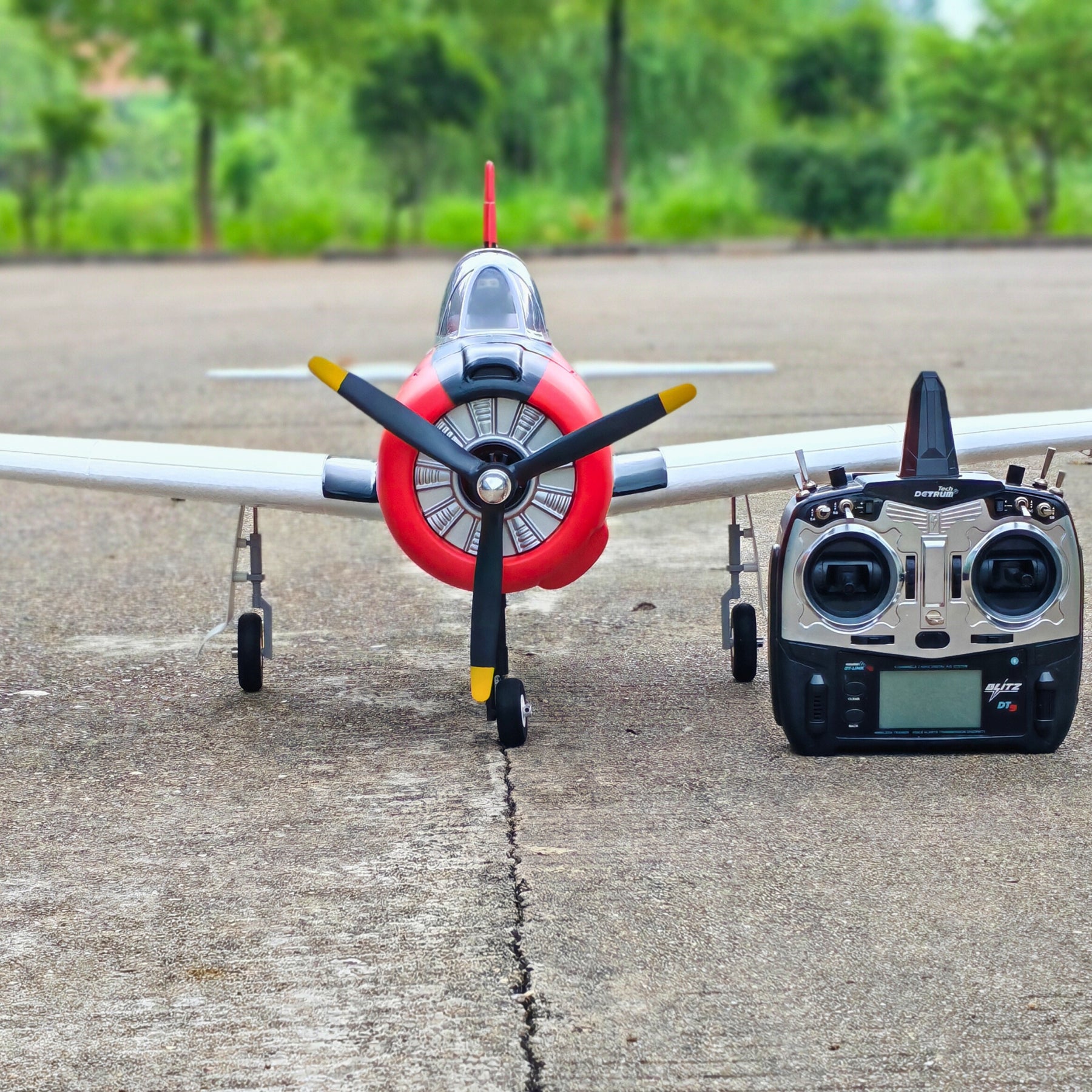 Dynam T28 Trojan V2 Red 4S RC Remote Control Warbird Airplane 1300mm Wingspan w/ Flaps DY8940RD