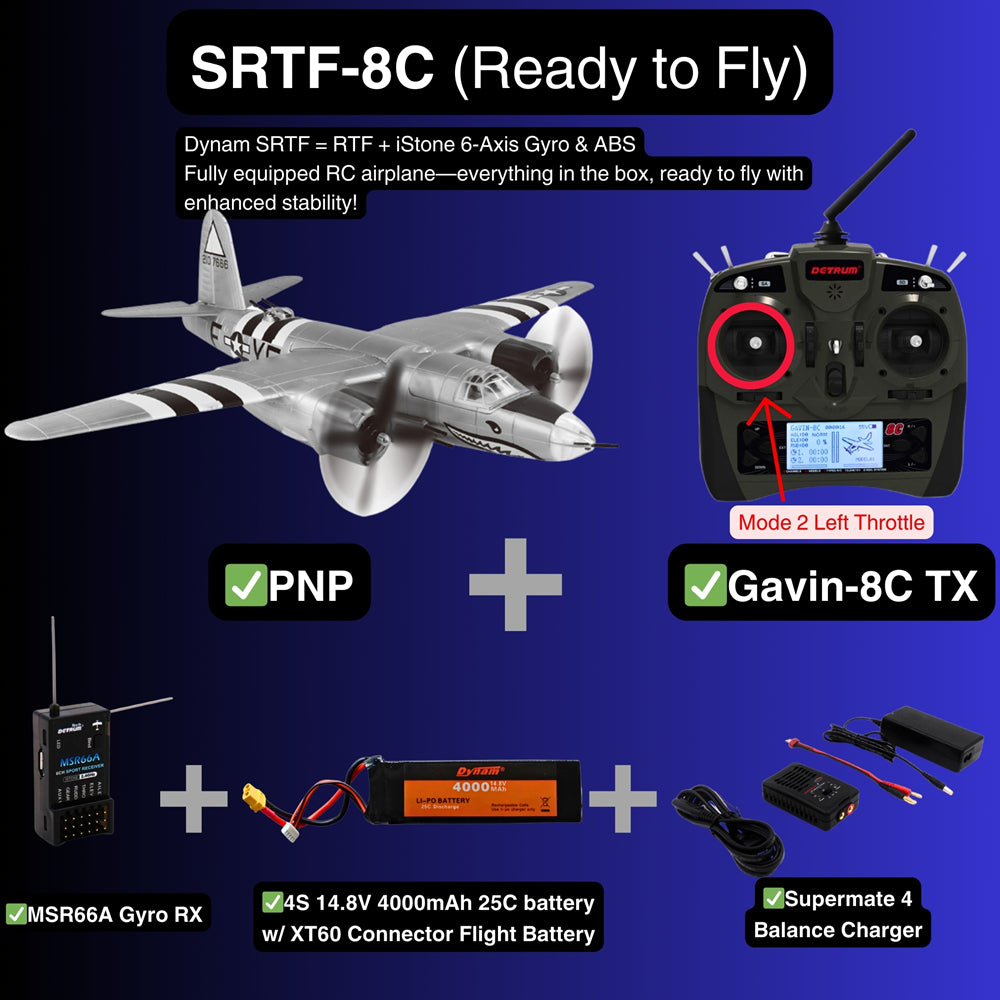 Dynam B 26 Marauder 4S RC Twin Warbird SRTF 8C Mode 2