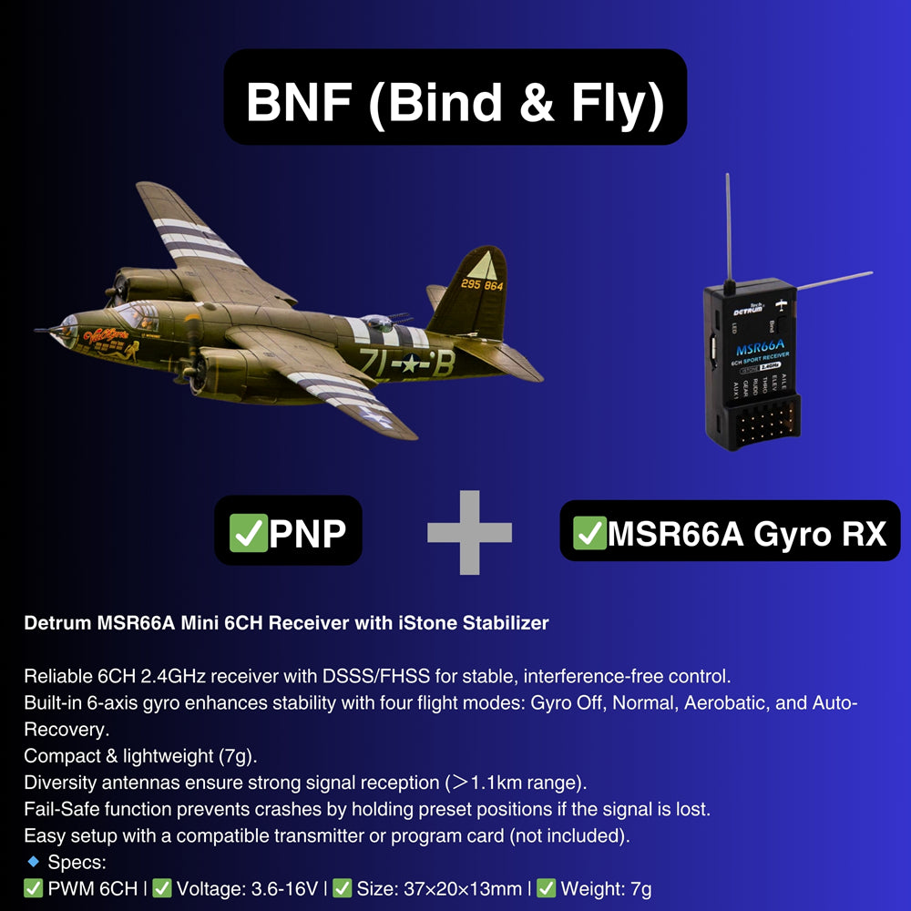 Dynam B 26 Marauder Green 4S Twin Engine RC Warbird Plane BNF