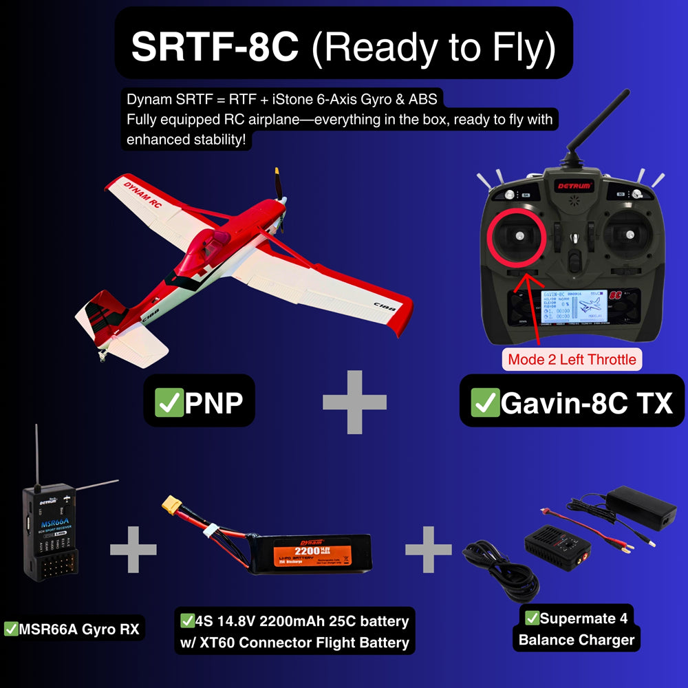 Dynam Cessna 188 Crop Duster V2 Red 4S RC Scale Plane SRTF 8C Mode 2