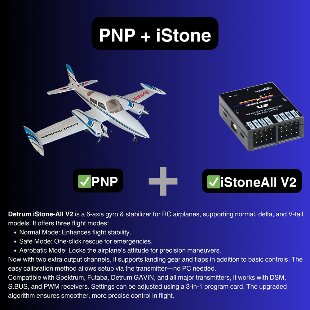 Dynam Cessna 310 Grand Cruiser V2 Blue Twin Motor RC Scale Plane 1300mm 51 Wingspan PNP iStone