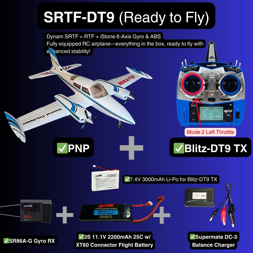 Dynam Cessna 310 Grand Cruiser V2 Blue Twin Motor RC Scale Plane 1300mm 51 Wingspan SRTF DT9 Mode 2
