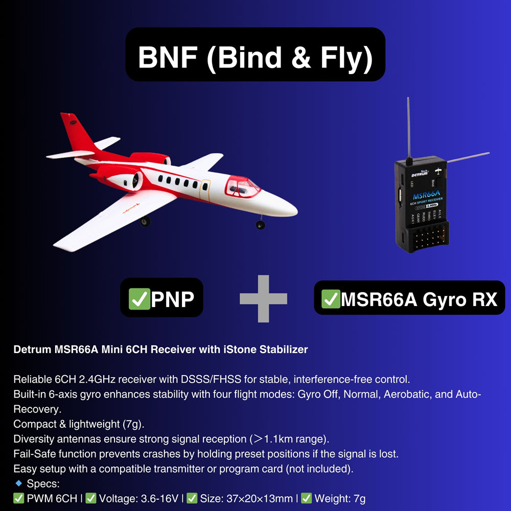 Dynam Cessna 550 Turbo Jet V2 Red 4S Twin 64mm EDF RC Jet BNF