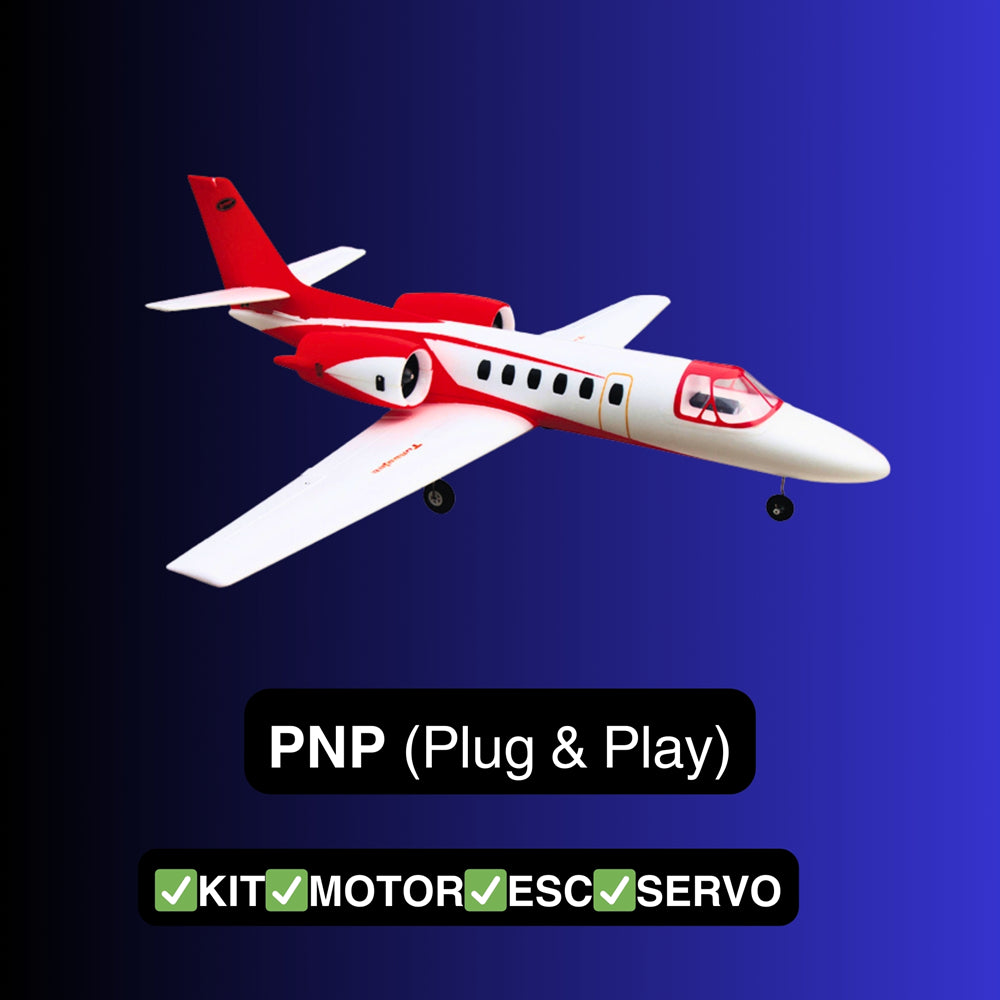 Dynam Cessna 550 Turbo Jet V2 Red 4S Twin 64mm EDF RC Jet PNP