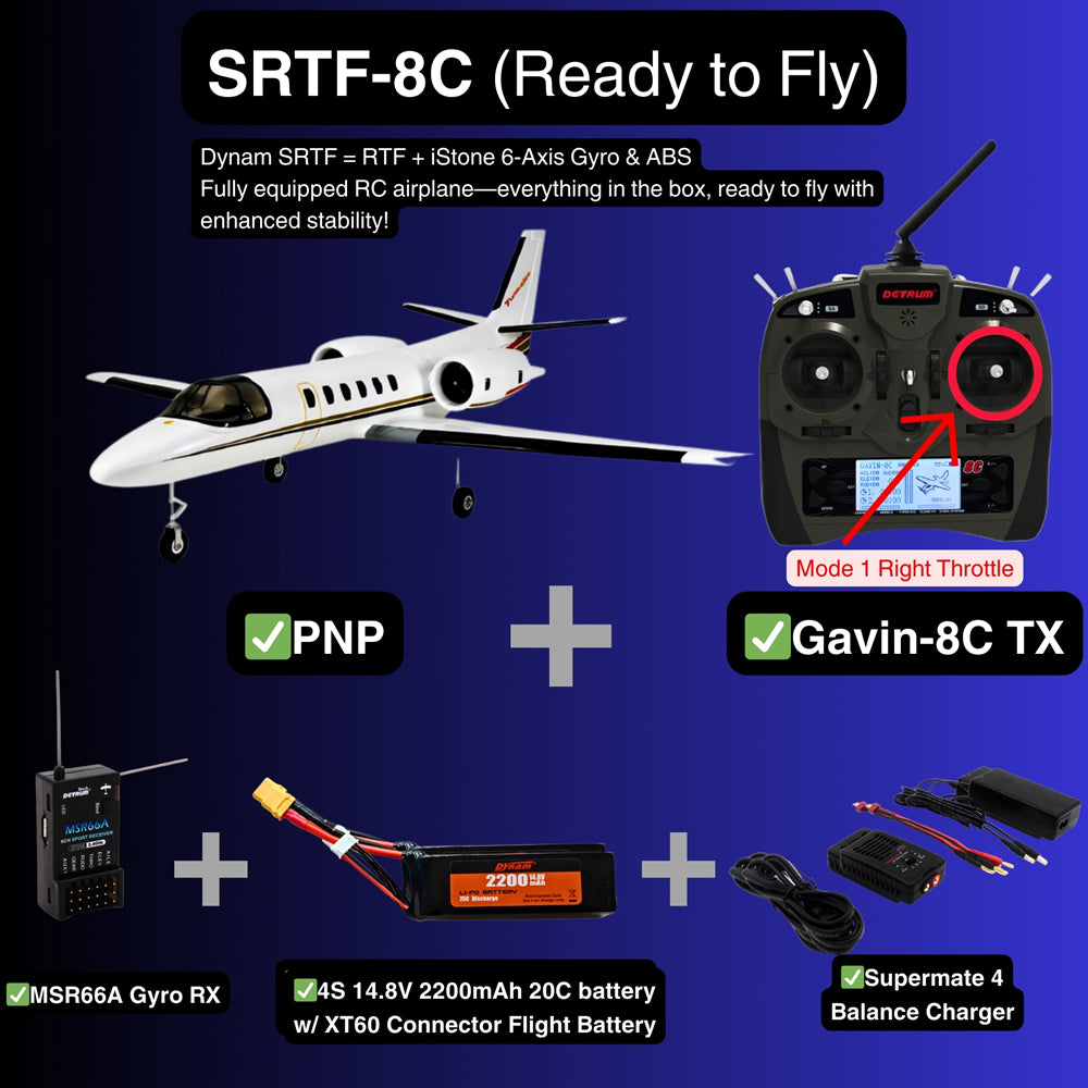 Dynam Cessna 550 Turbo Jet V2 White SRTF 8C Mode 1