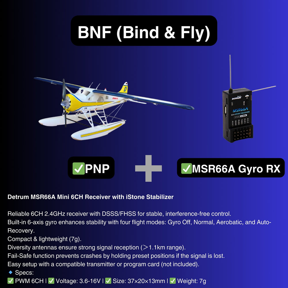 Dynam DHC 2 Beaver V2 Blue 4S SeaLand RC Seaplane BNF