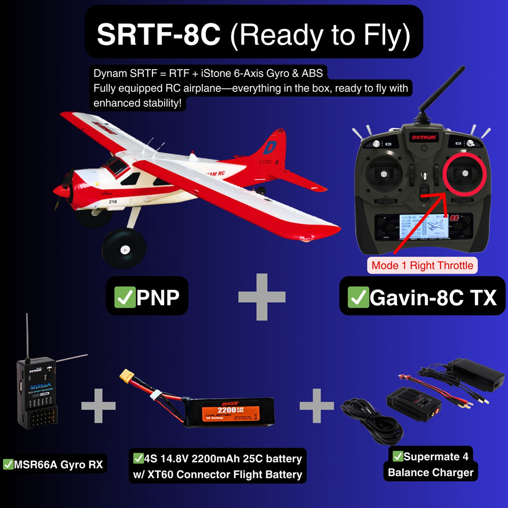 Dynam DHC 2 Beaver V2 Red 4S SeaLand RC Seaplane SRTF 8C Mode 1