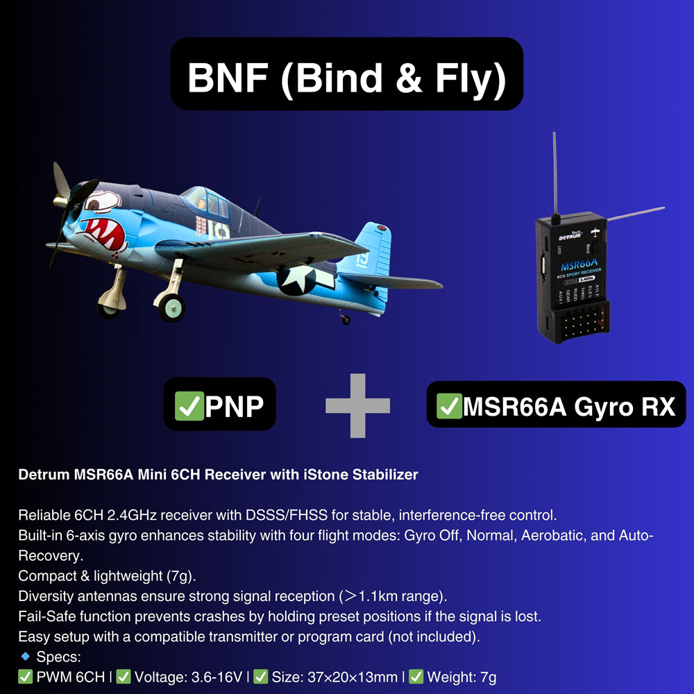 Dynam F6F Hellcat V2 4S RC Warbird Plane 1300mm w Flaps BNF