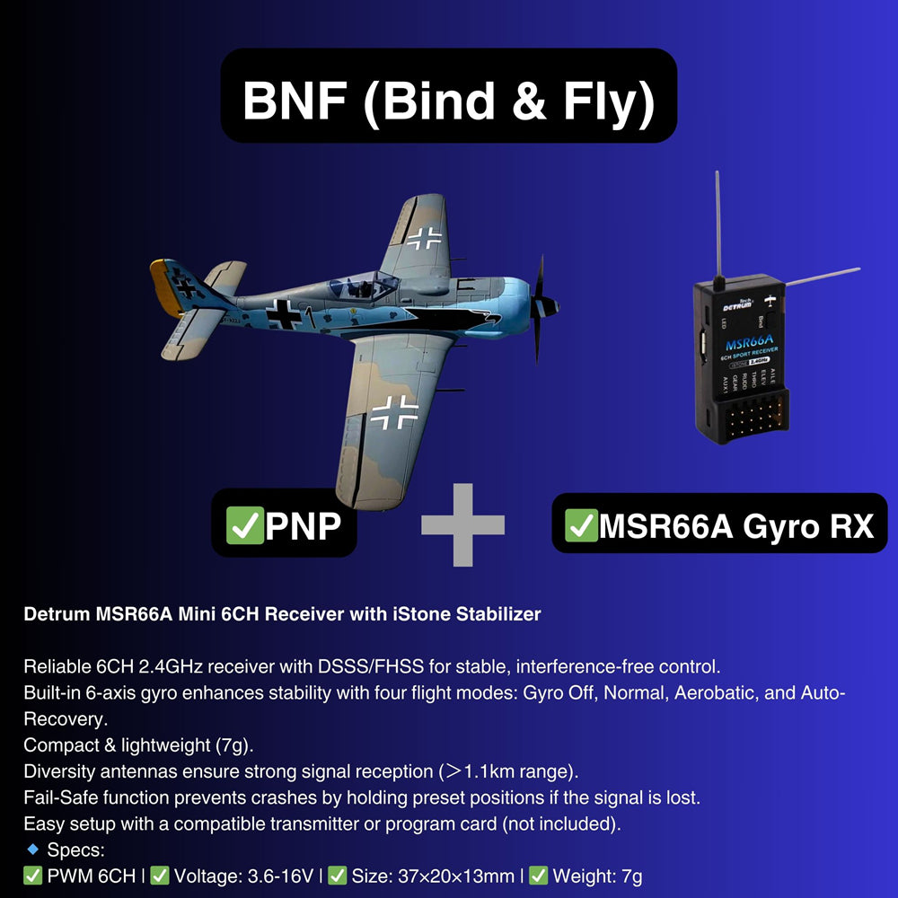 Dynam Focke Wulf FW-190 V3 4S RC Warbird Plane 1300mm w Flaps BNF