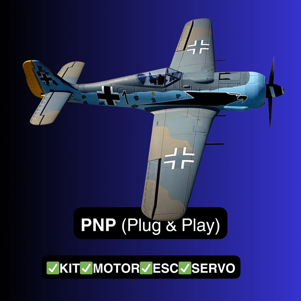 Dynam Focke Wulf FW-190 V3 4S RC Warbird Plane 1300mm w Flaps PNP