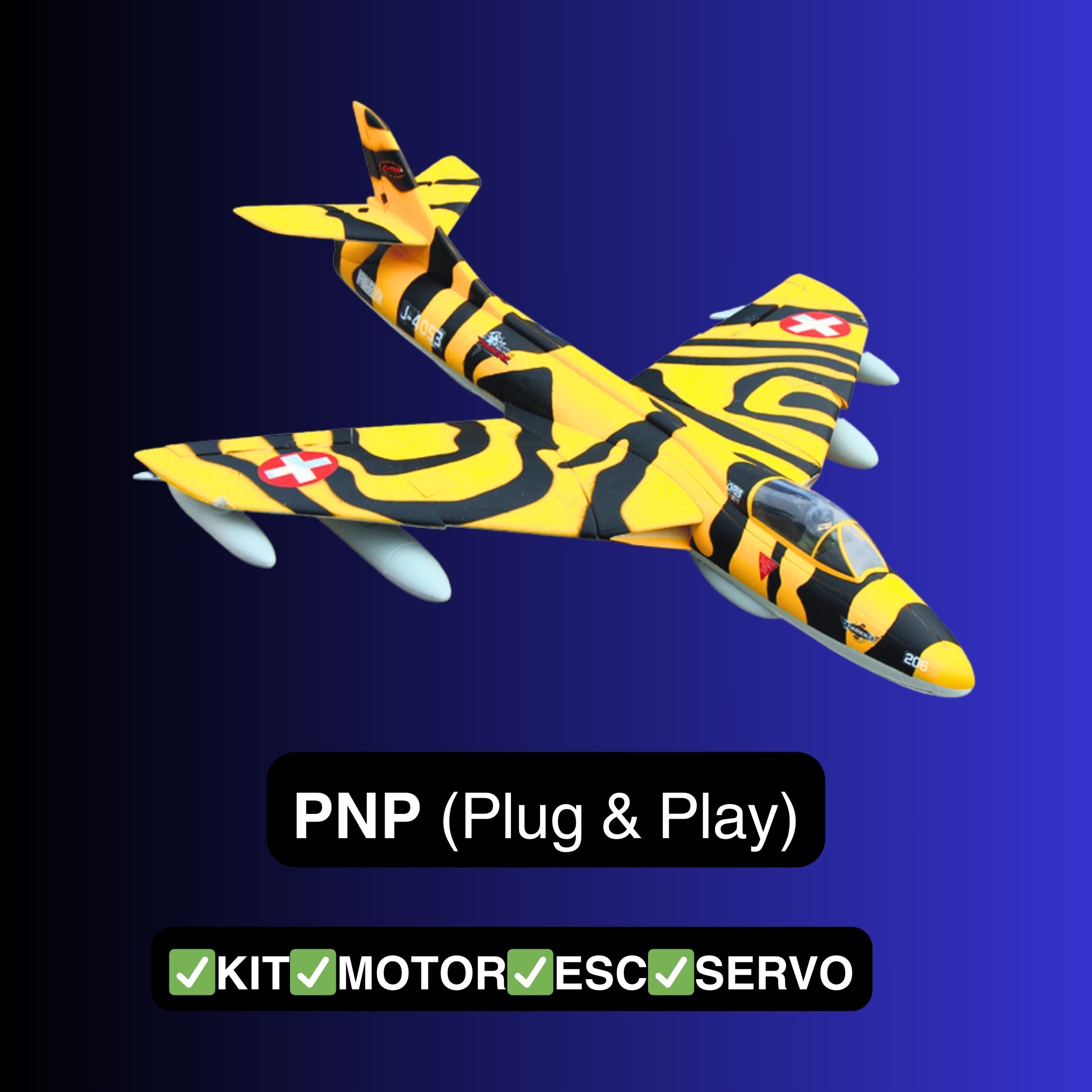 Dynam Hawker Hunter 4S 70mm 12 Blade RC Beginner EDF Jet PNP