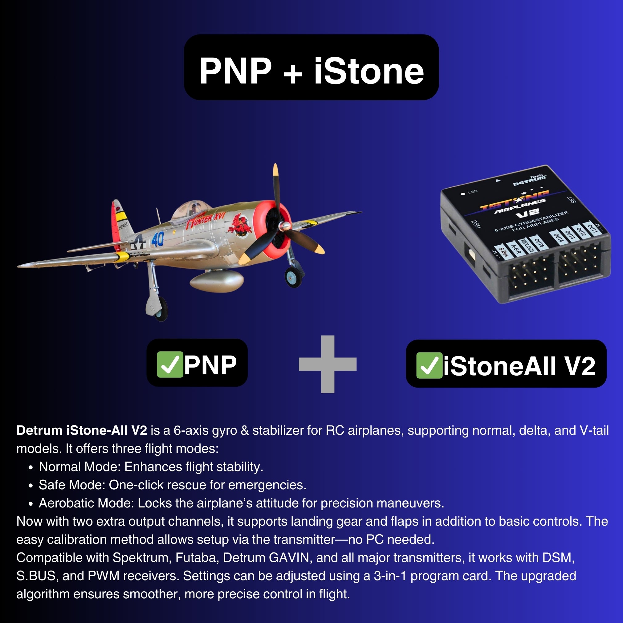 Dynam P 47D Thunderbolt V2 4S RC Warbird Plane PNP