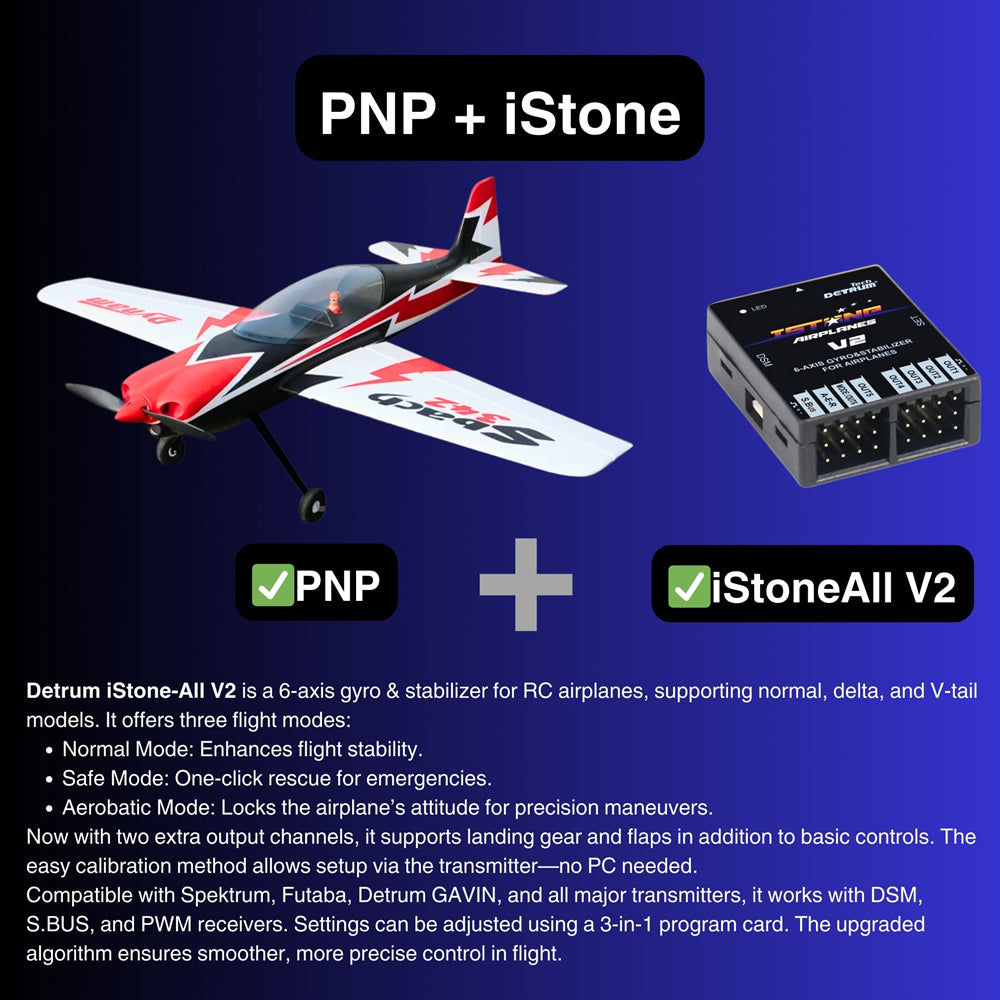 Dynam Sbach 342 4S RC Aerobatic 3D Sport Plane PNP iStone