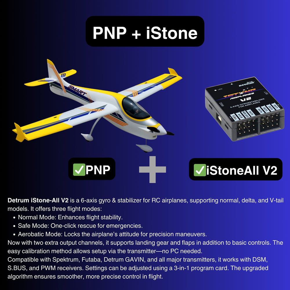 Dynam Smart 3D Sport Trainer V2 4S RC Aerobatic Plane PNP iStone