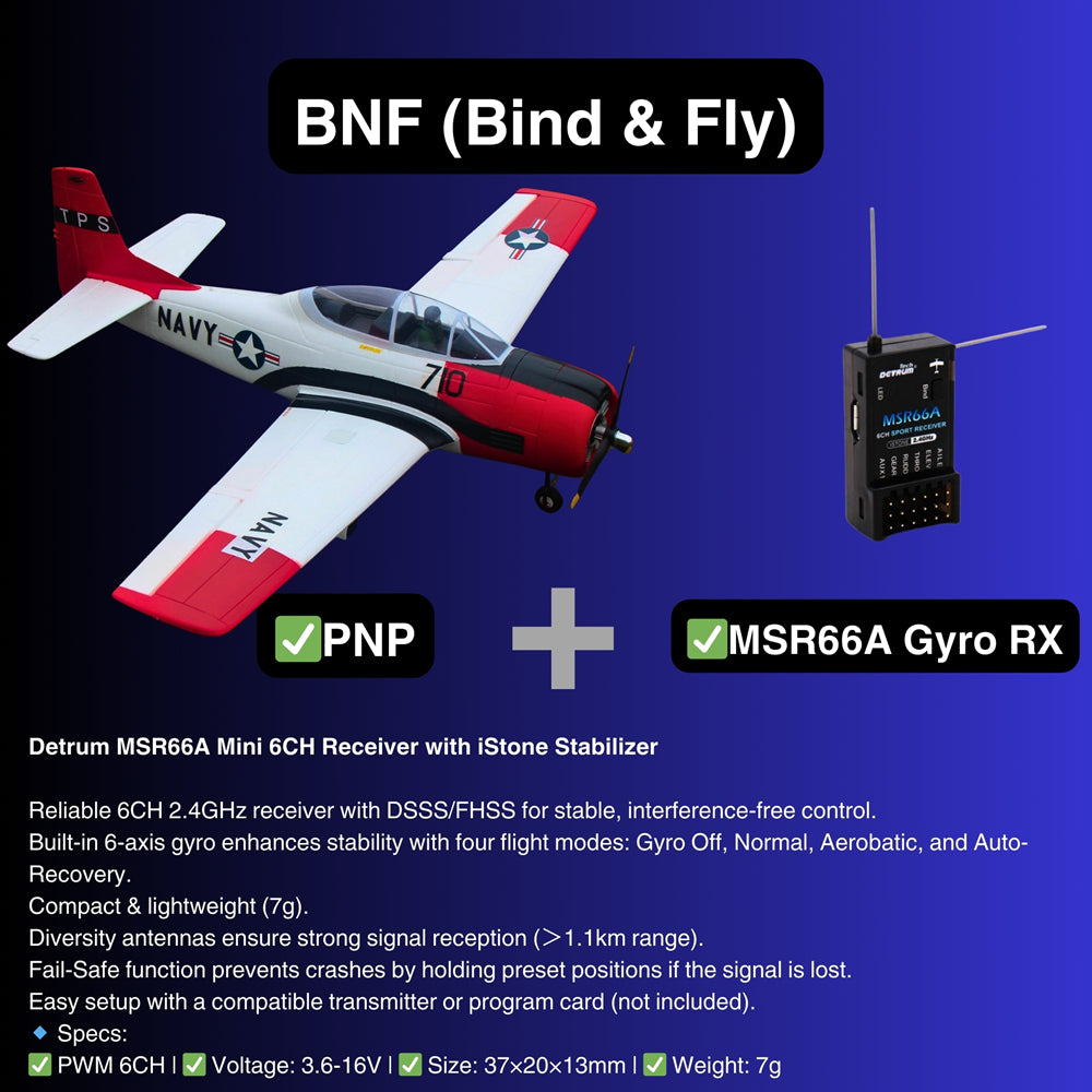 Dynam T 28 Trojan V2 Red 4S RC Warbird Plane BNF