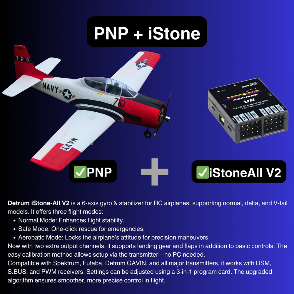 Dynam T 28 Trojan V2 Red 4S RC Warbird Plane PNP iStone