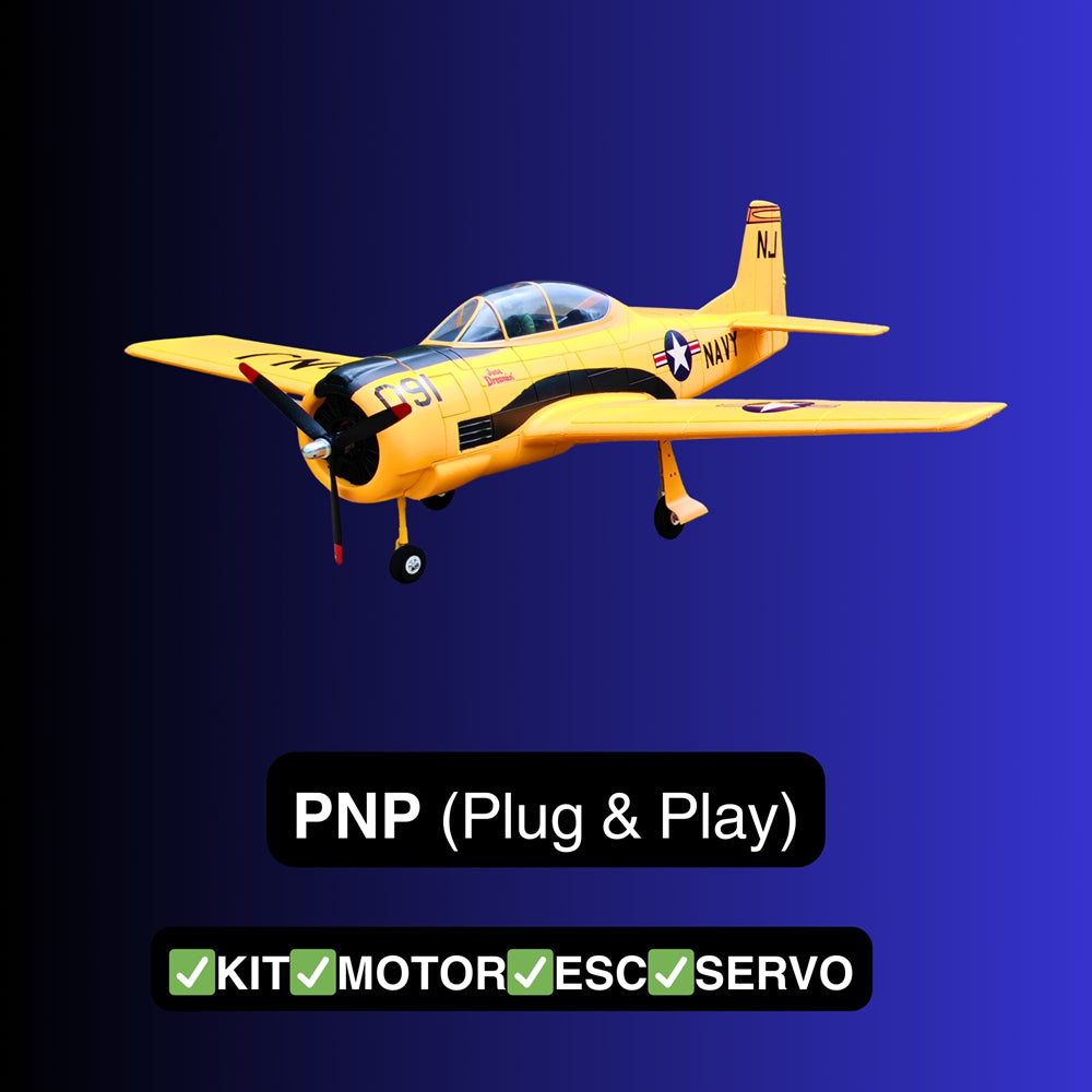 Dynam T 28 Trojan V2 Yellow 4S RC Warbird Plane PNP