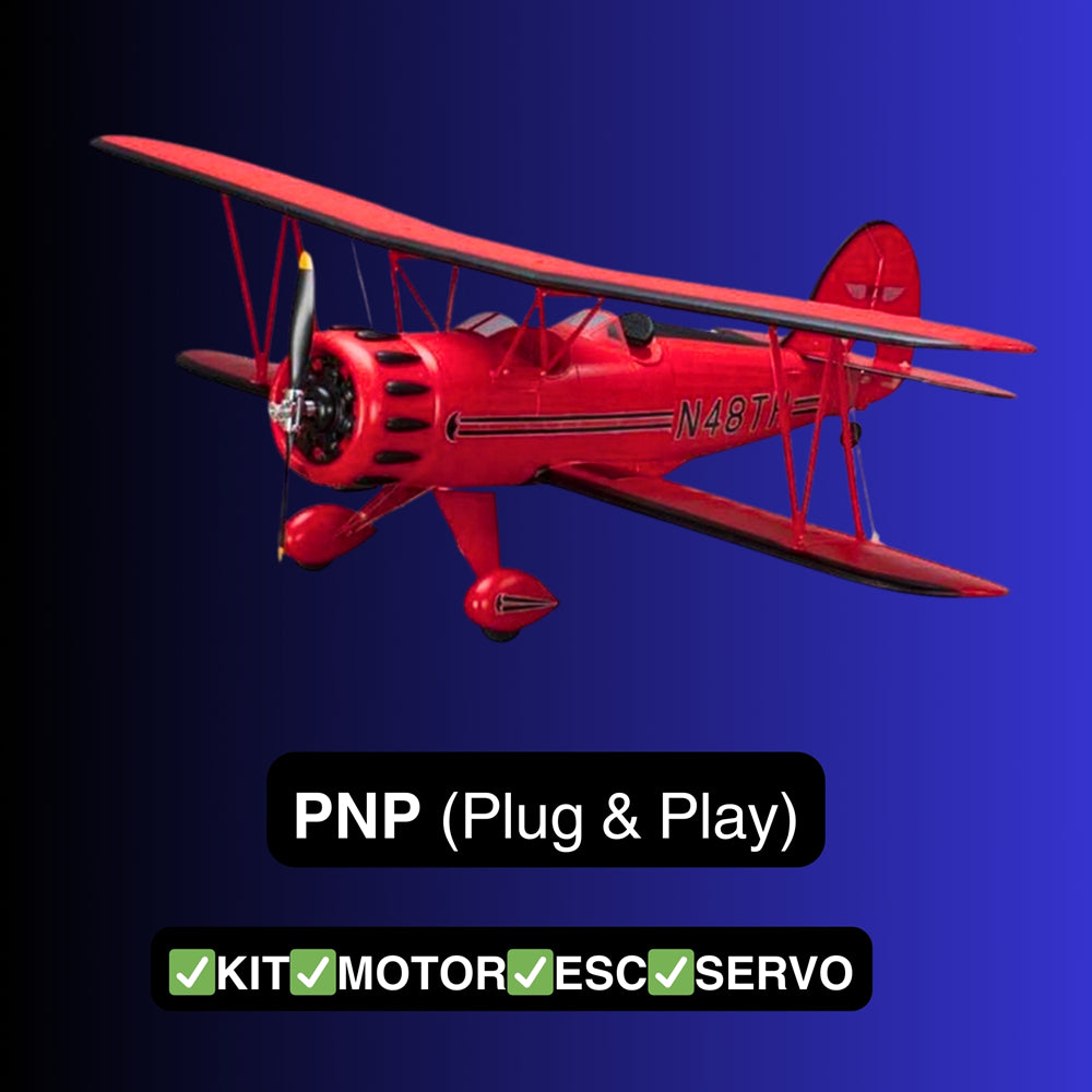 Dynam Waco YMF 5D V2 Red 4S RC Biplane 1.3m Wingspan PNP