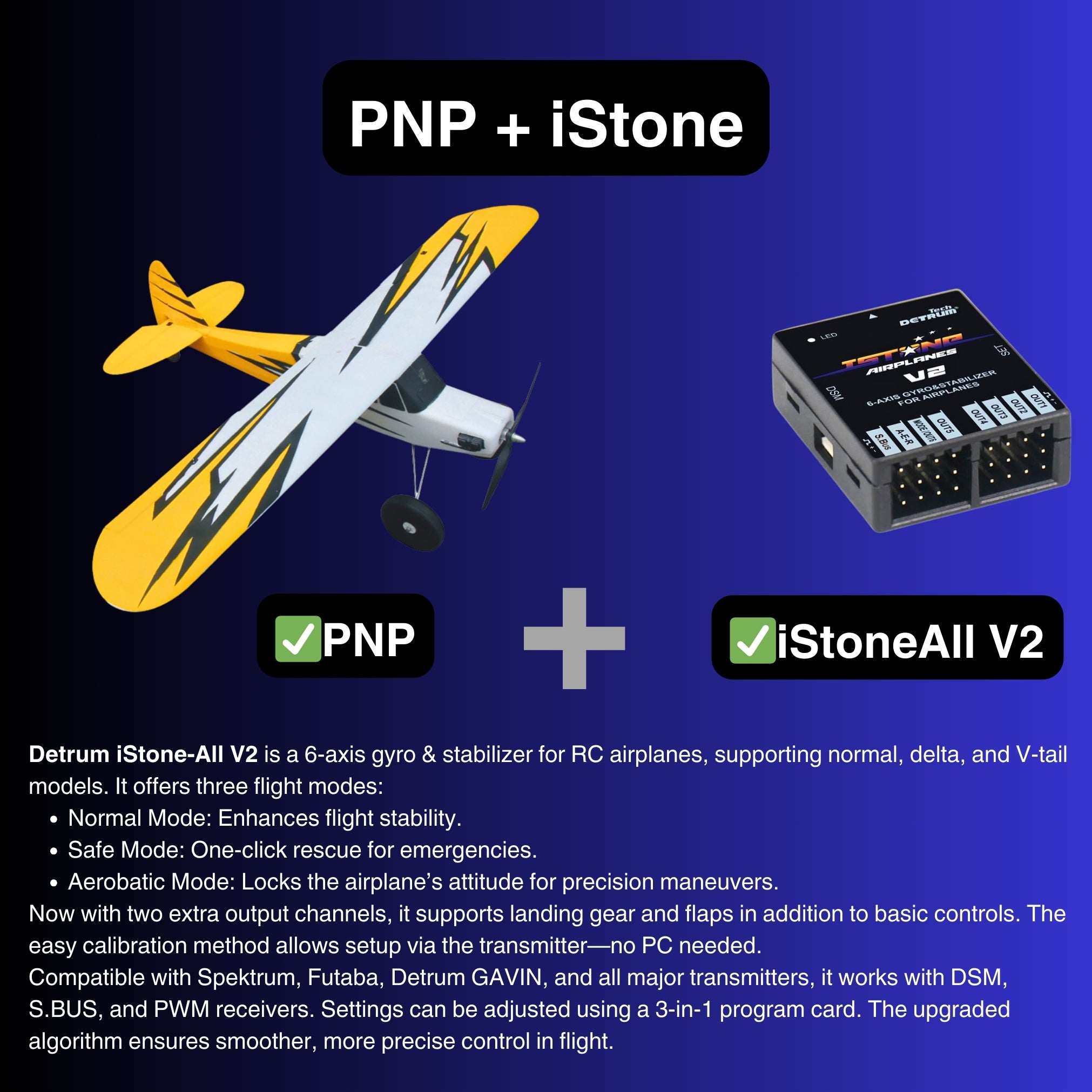 Dynam Primo RC Beginner Trainer Yellow STOL Bigfoot PNP iStone