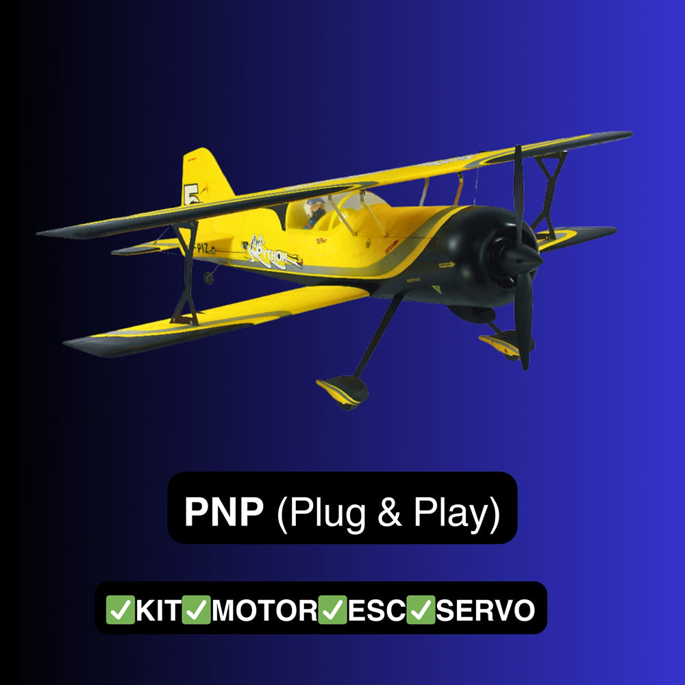 Dynam Pitts Python Model 12 Yellow 4S RC Aerobatic 3D Sport Biplane PNP