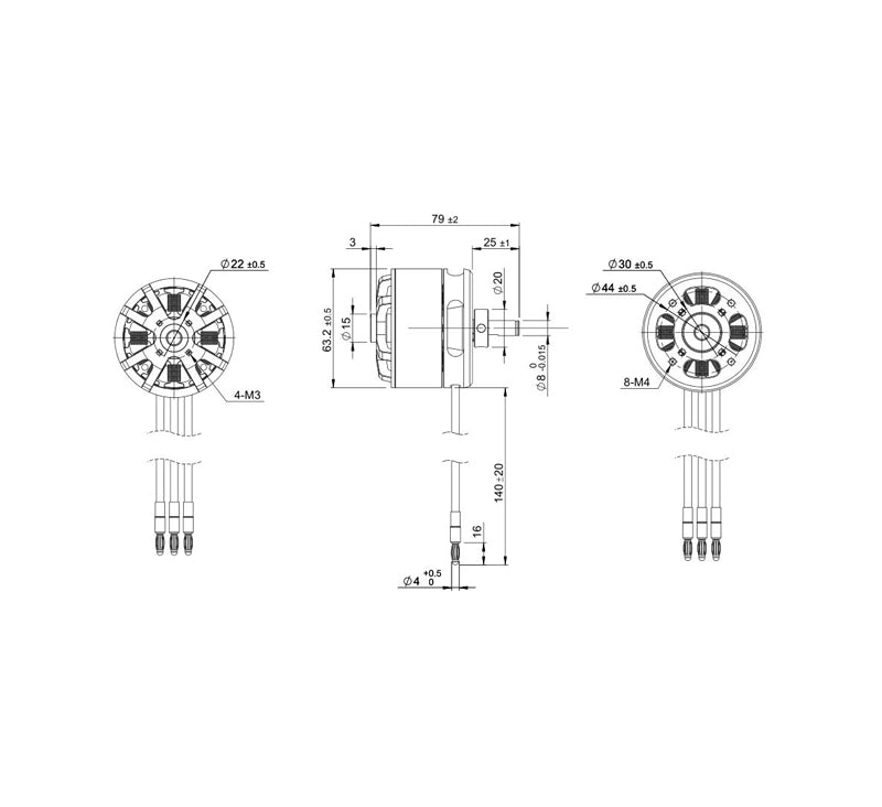 TomCat G110 6320-285KV Outrunner Brushless Motor (110 Glow) Drawing